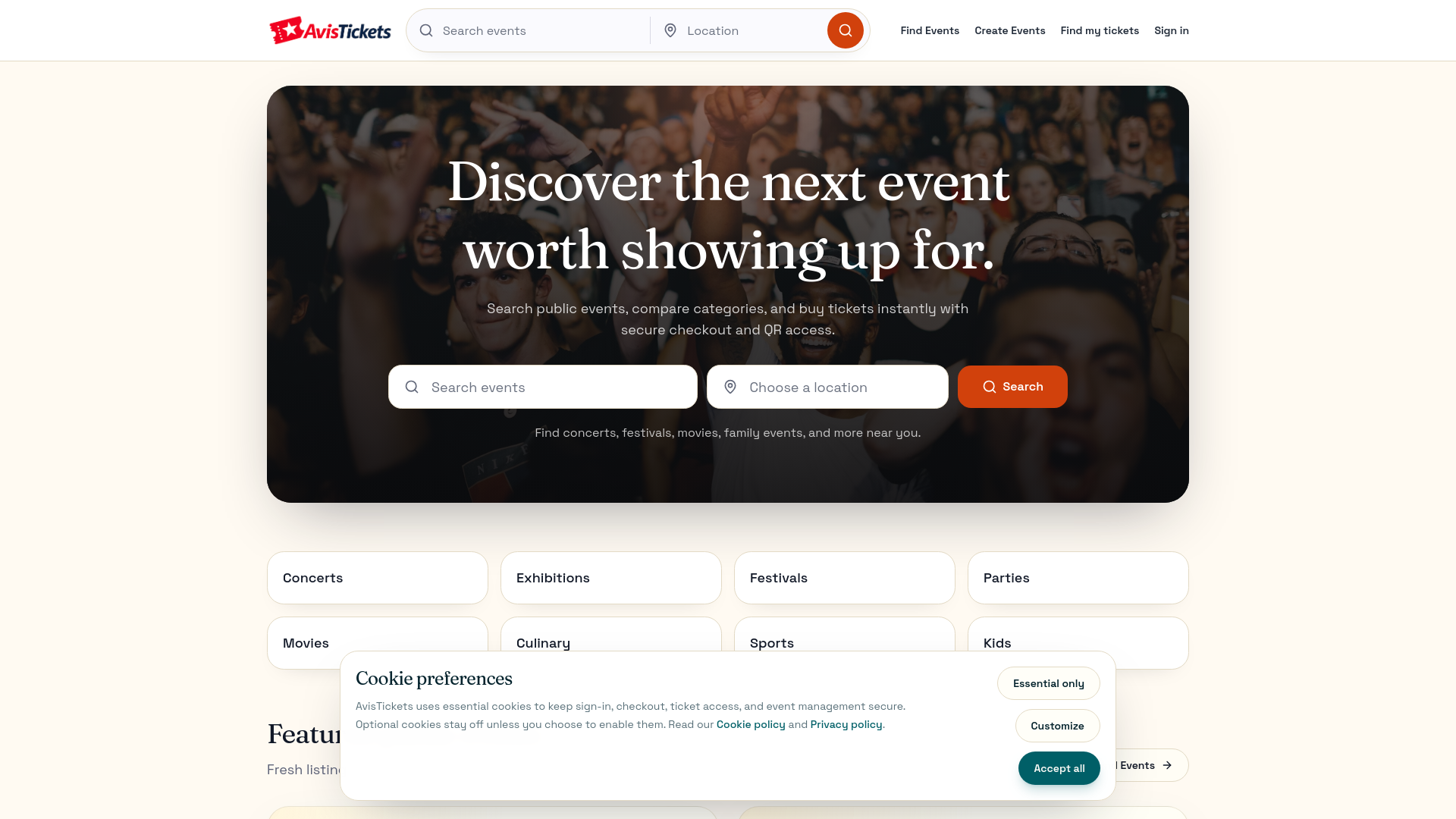 website screenshot of https://avistickets.com/