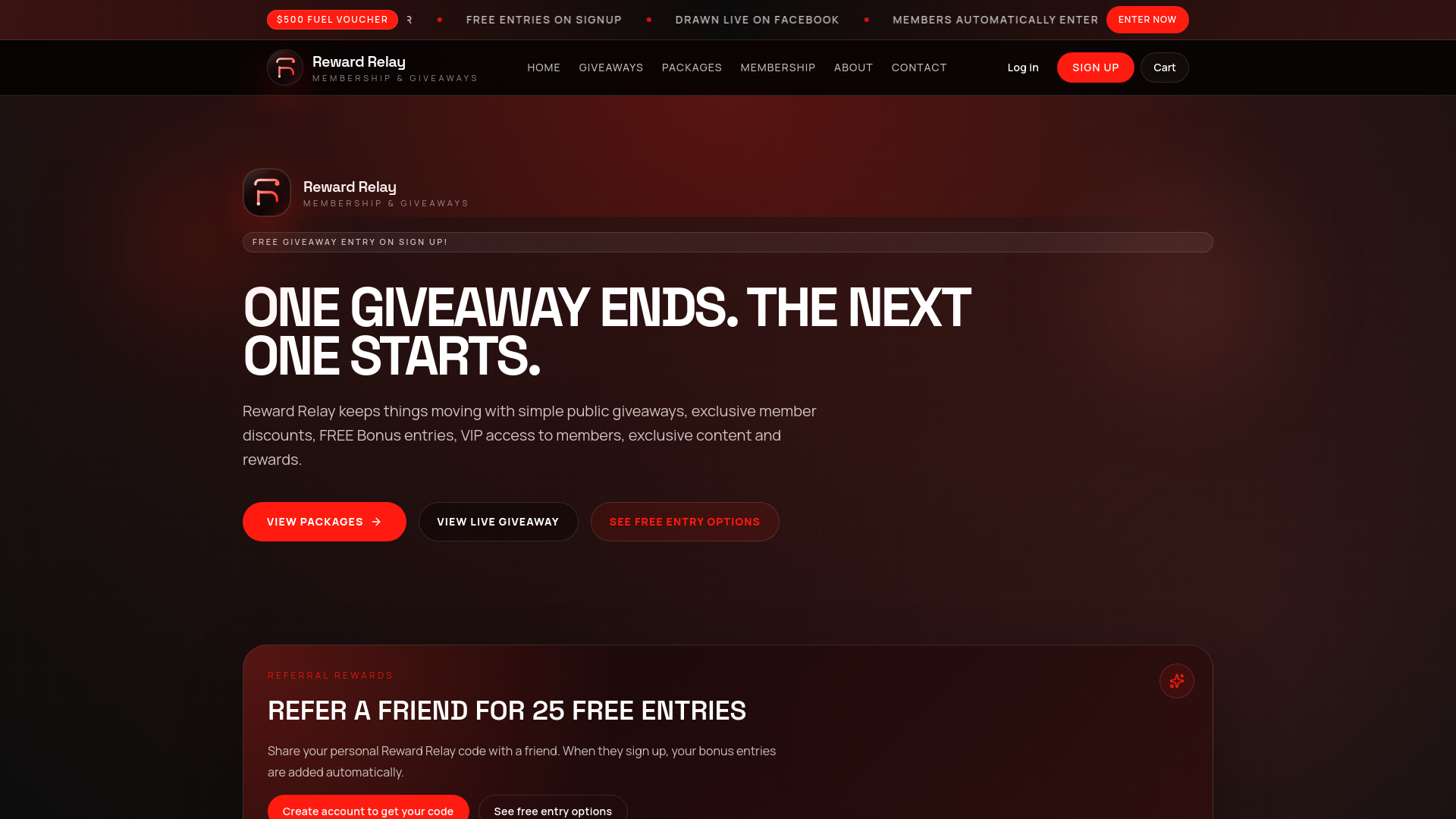 website screenshot of https://rewardrelay.com.au/