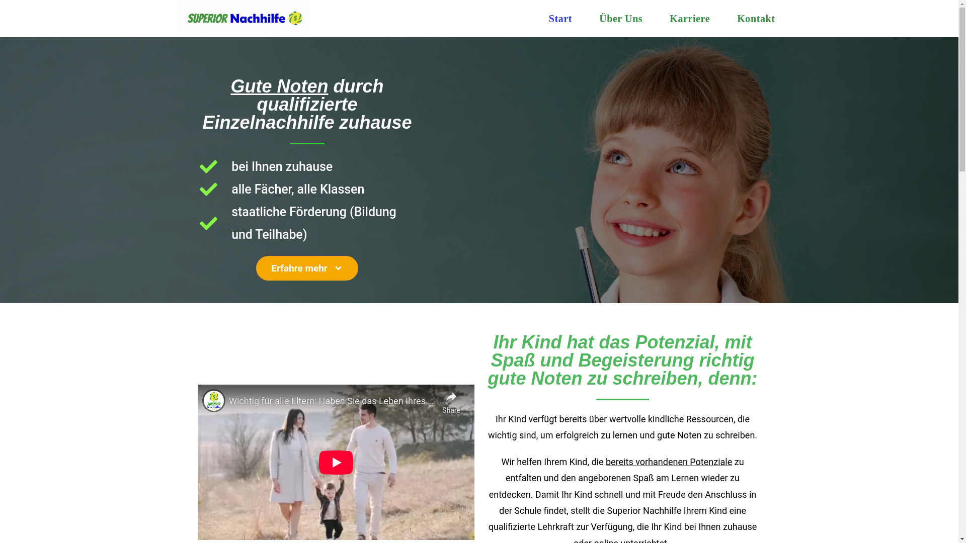 website screenshot of https://superiornachhilfe-fontana.de/
