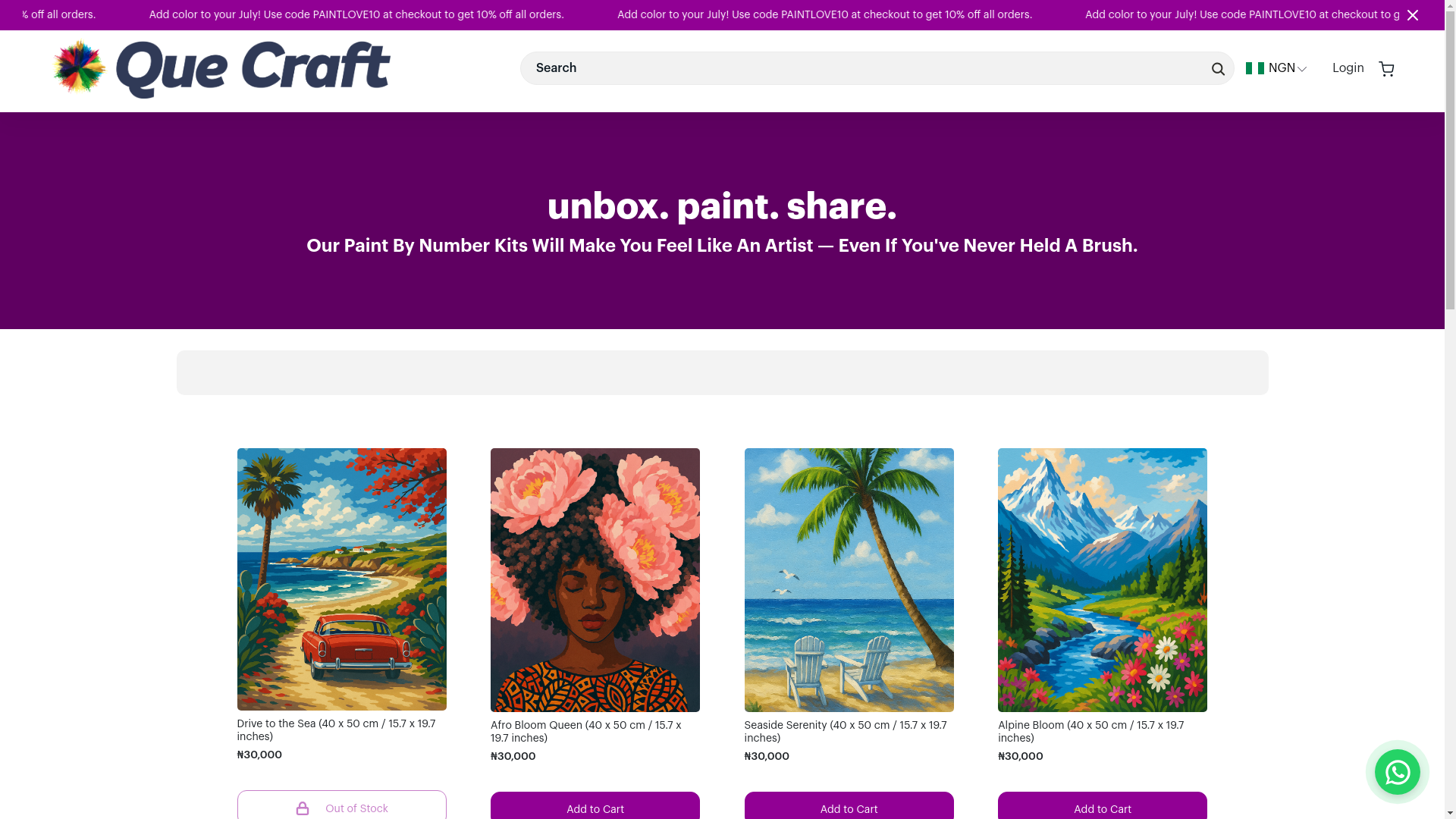 website screenshot of https://quekraft.com/