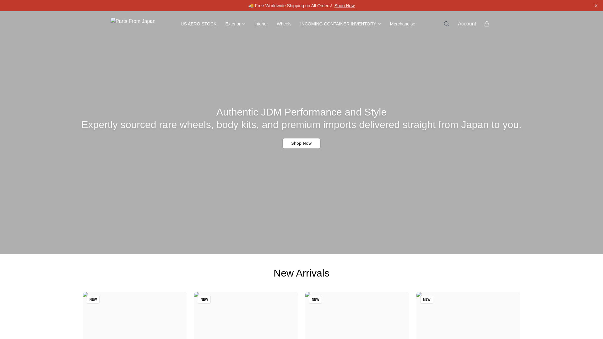 website screenshot of https://buypartsfromjapanoutlet.shop/