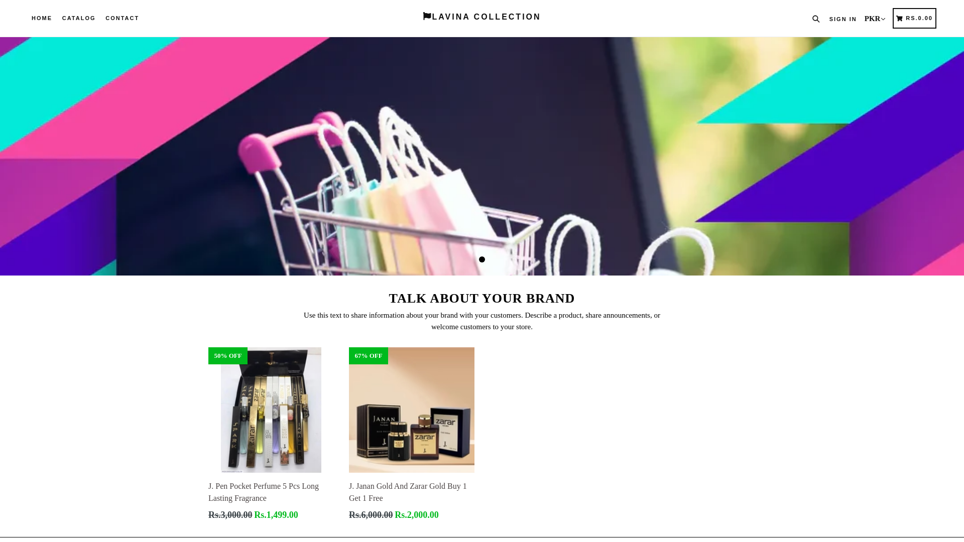 website screenshot of https://lavinacollection.store