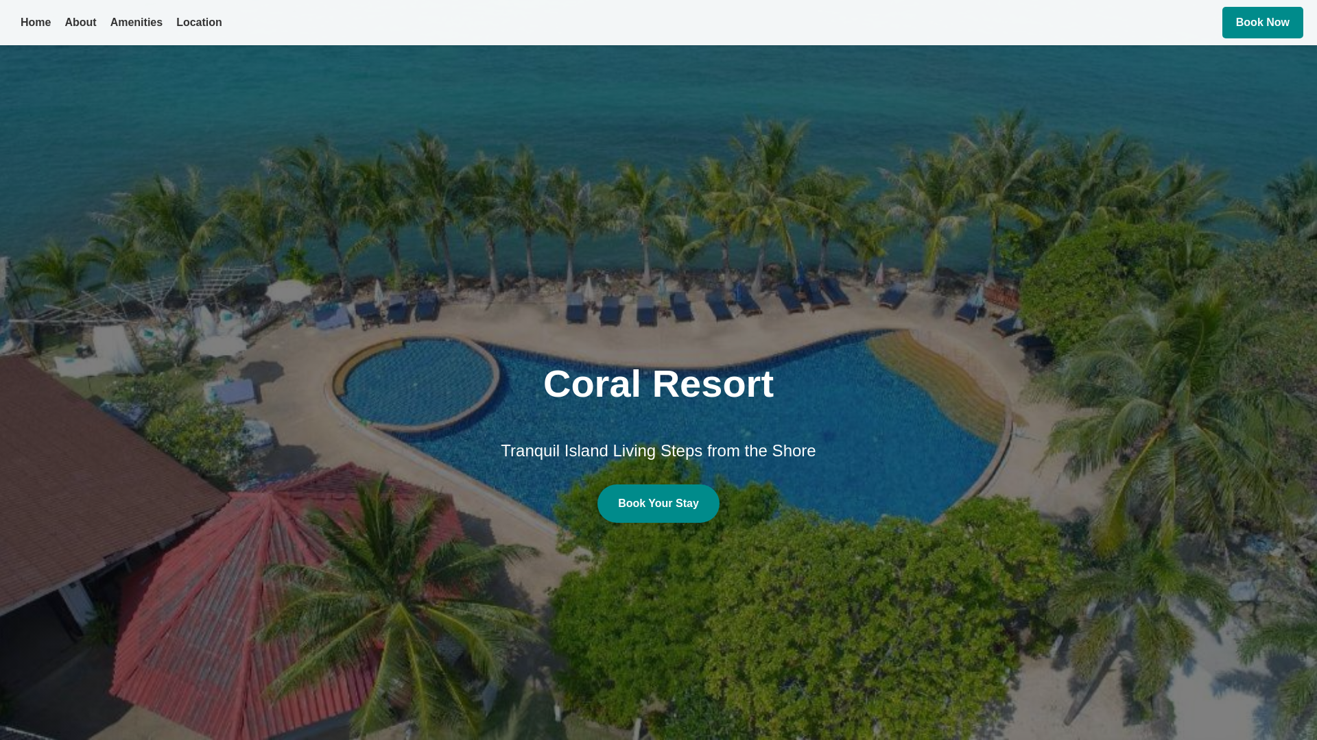 website screenshot of https://coralresort.asia/