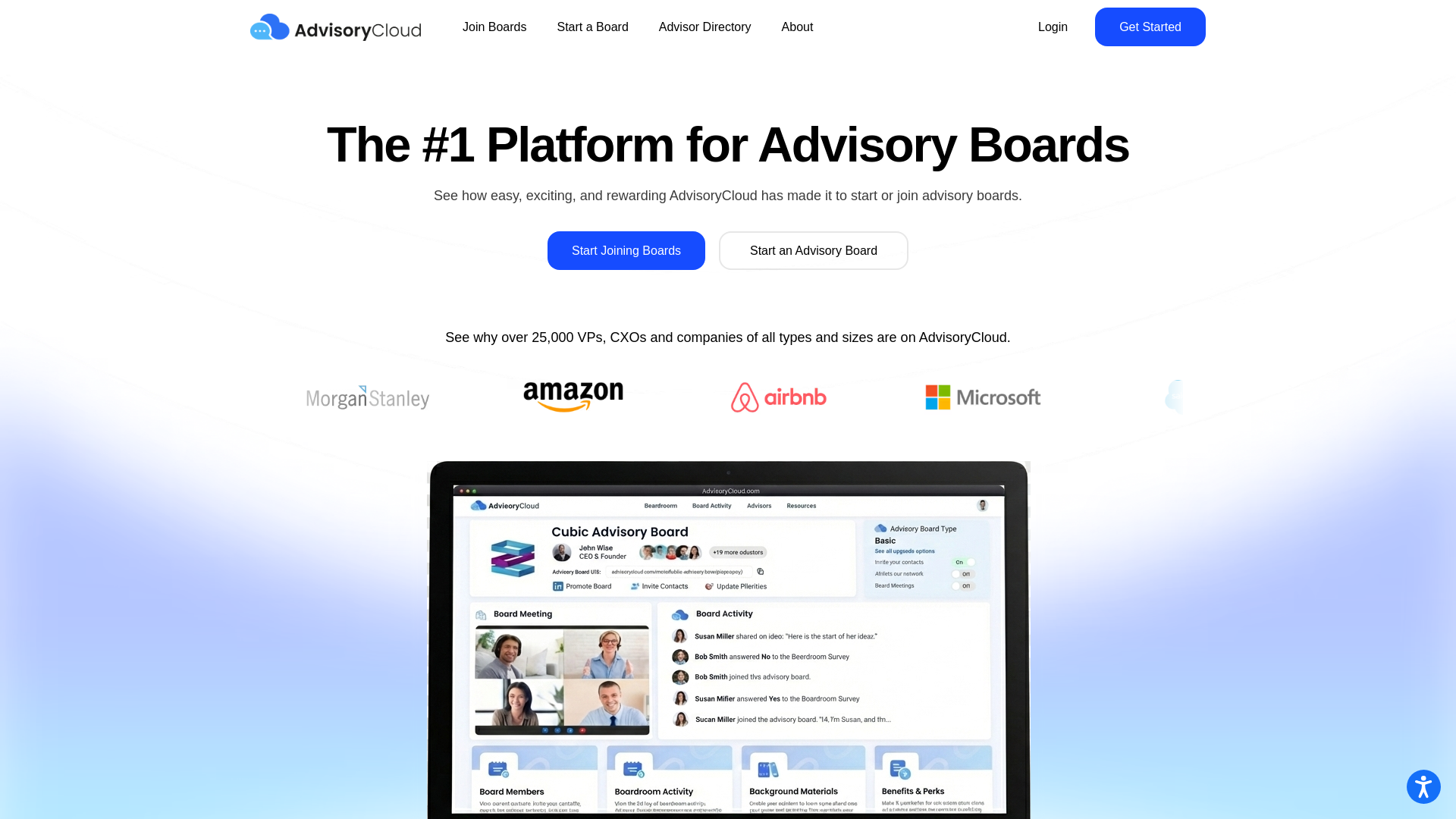 website screenshot of https://advisorycloud.com/