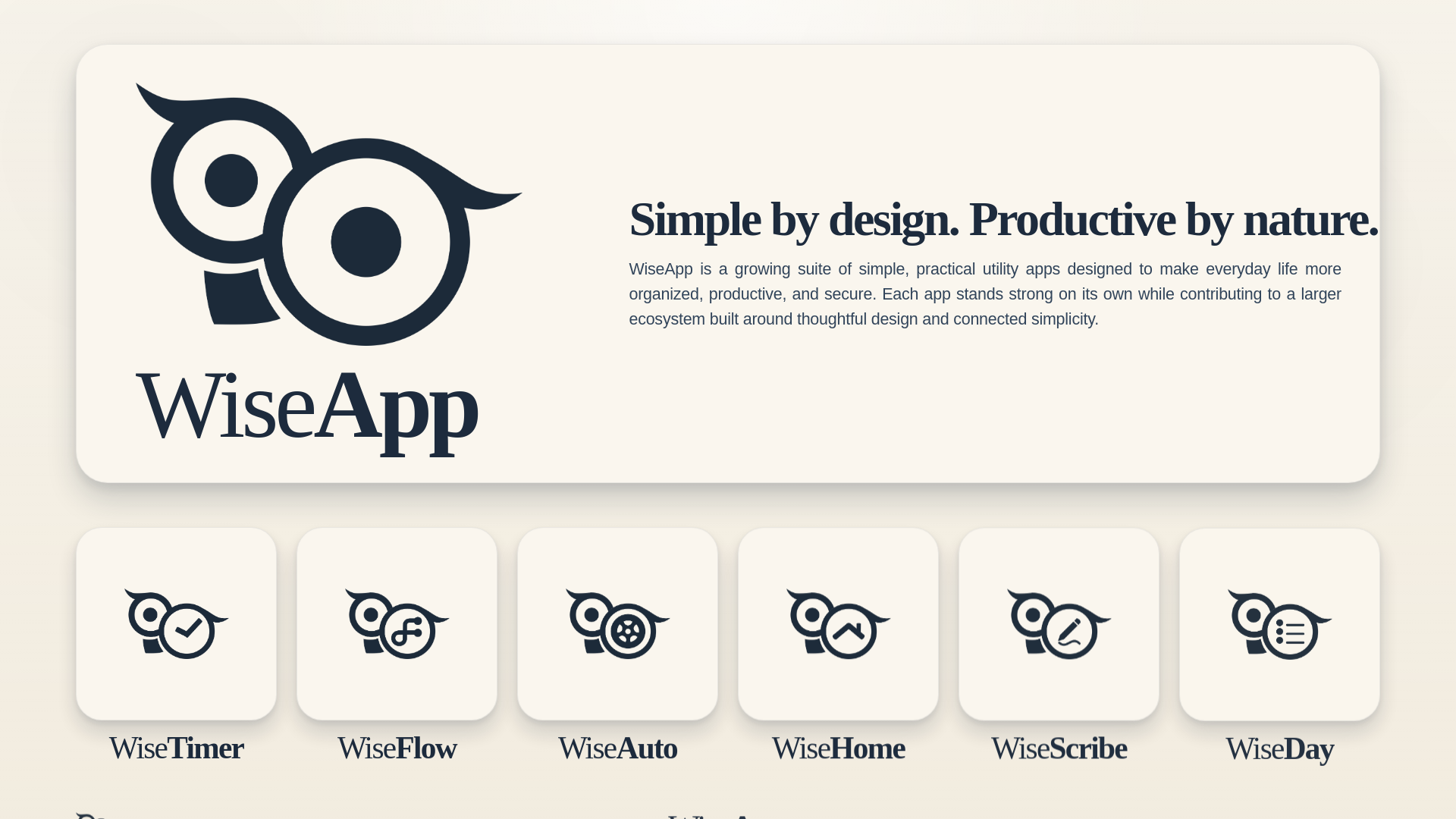 website screenshot of https://wiseappsoftware.com/
