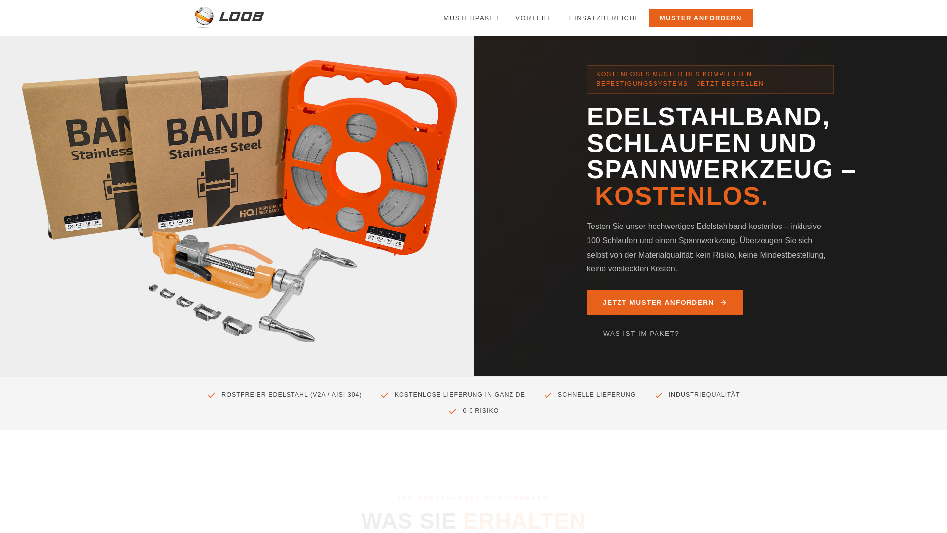 website screenshot of https://band-edelstahl.de/