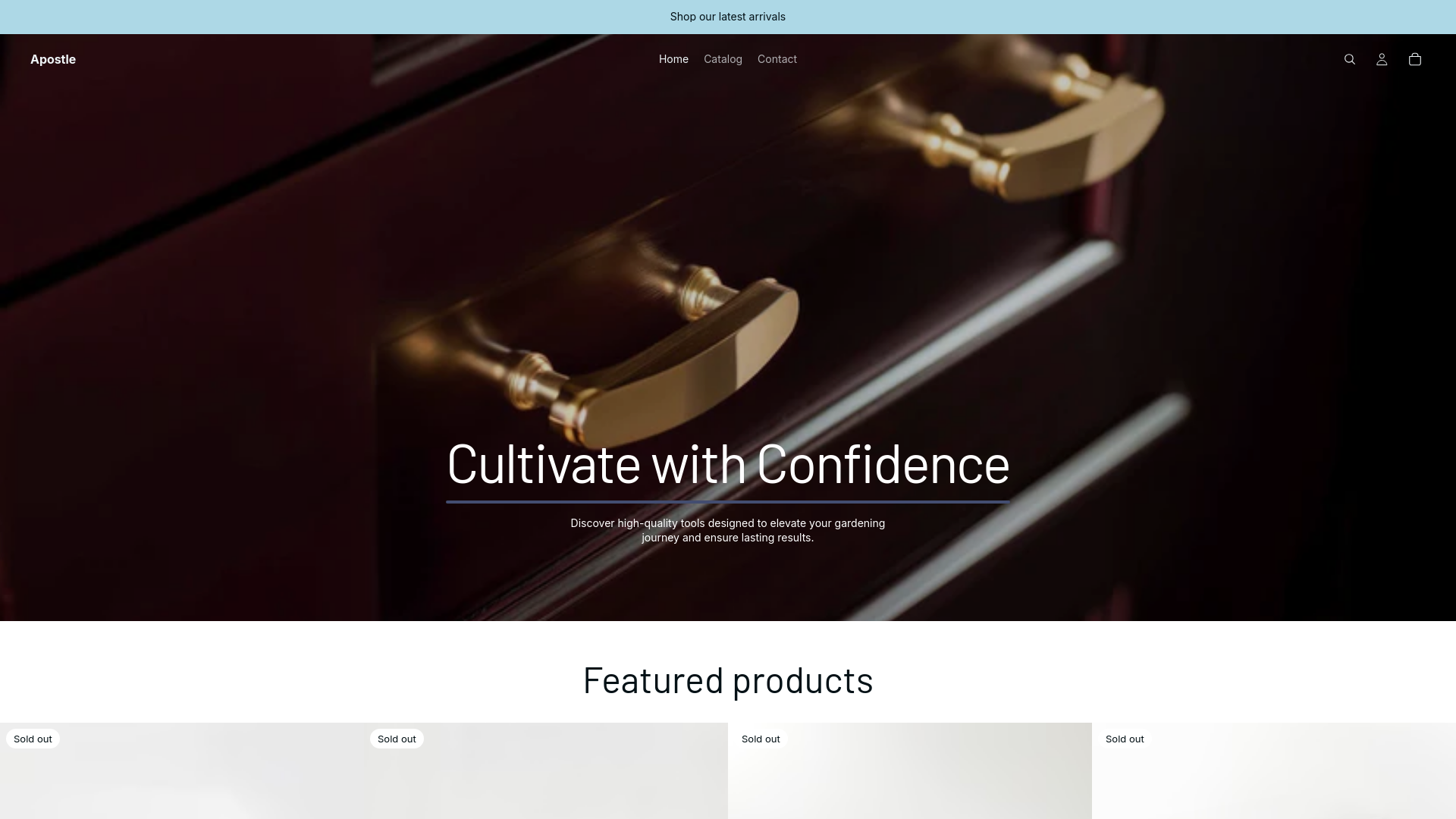 website screenshot of https://apostletools.store/