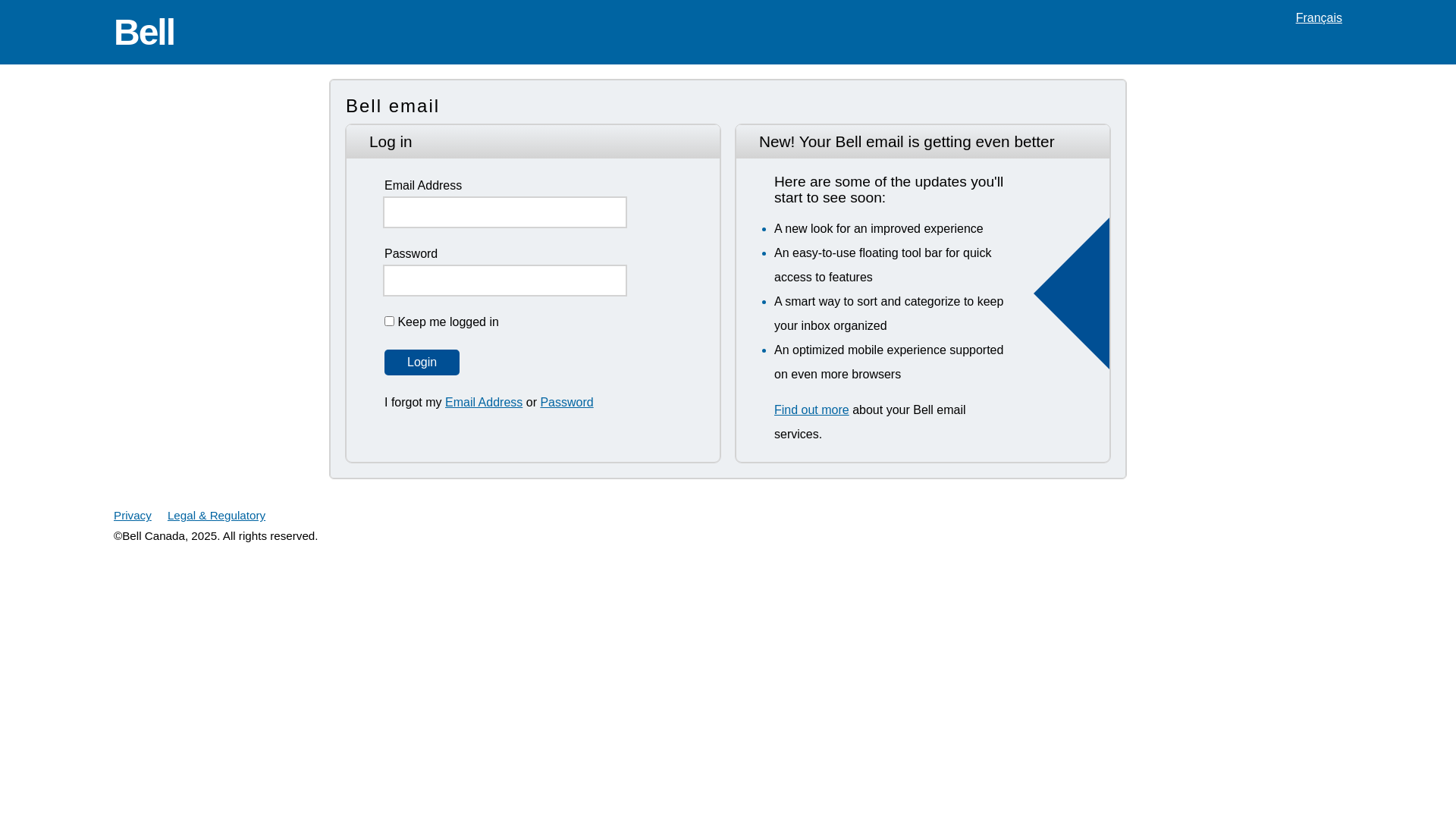 website screenshot of https://webmailbell.vercel.app