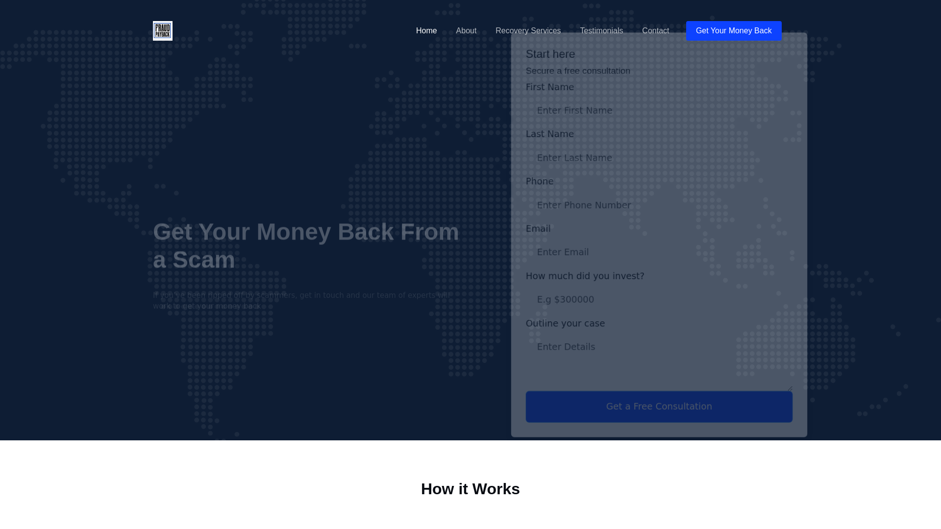 website screenshot of https://bitrestorex.live