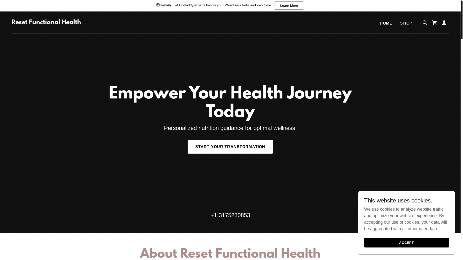 website screenshot of https://resetfunctionalhealth.com/
