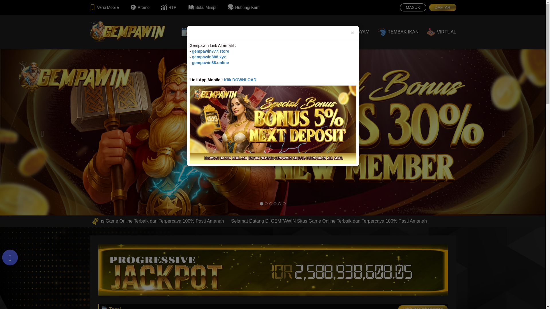 website screenshot of https://gempawin88.site/