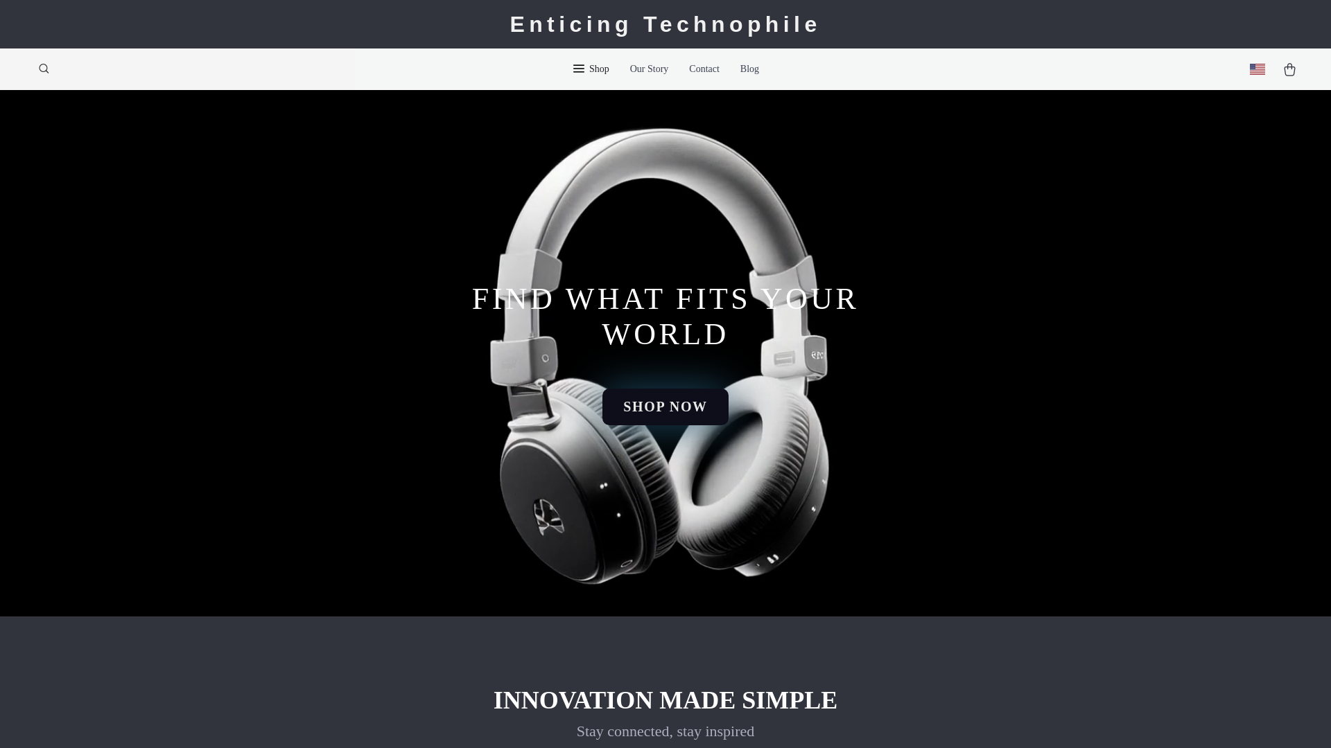 website screenshot of https://enticingtechnophile.shop/