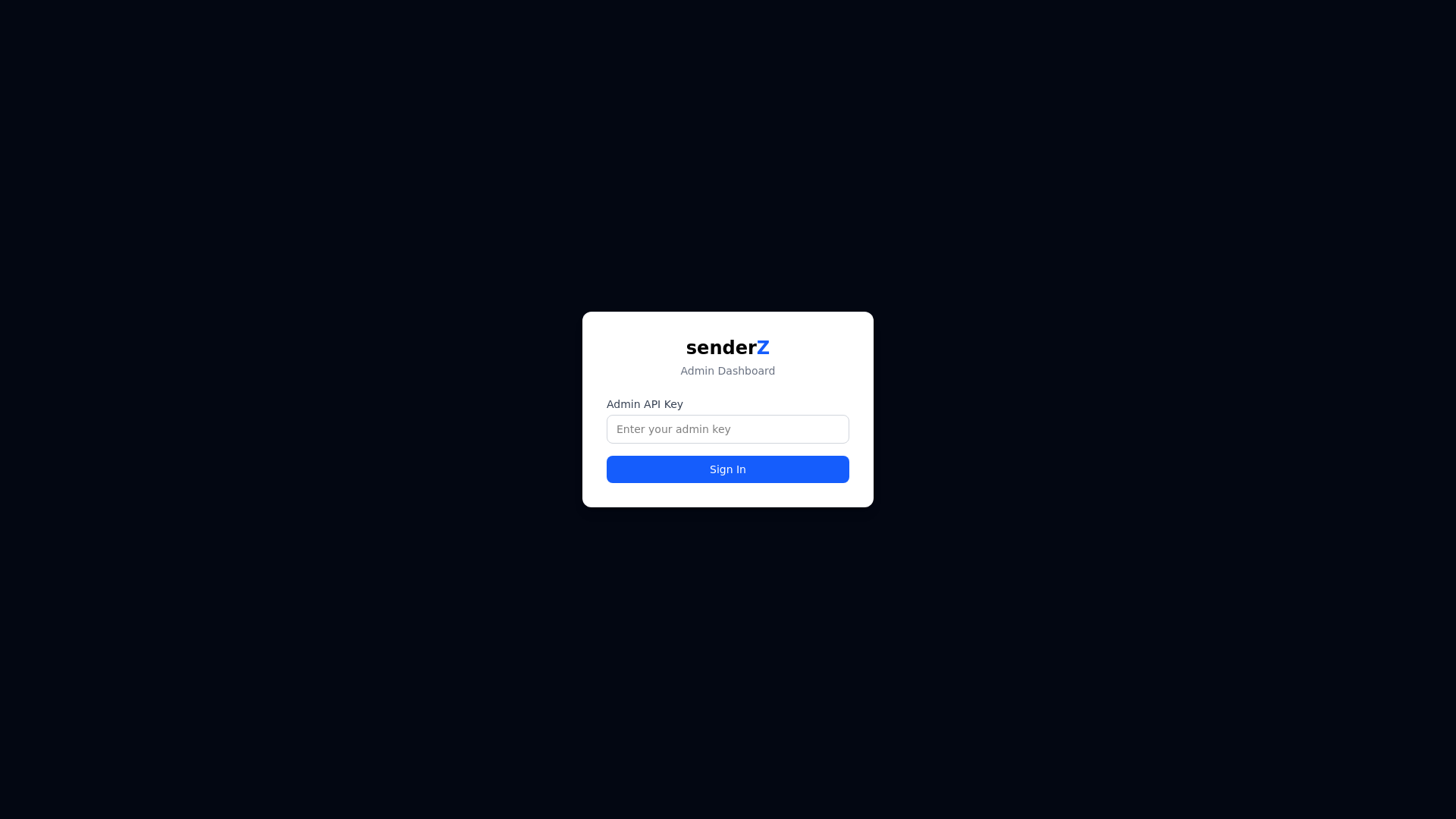 website screenshot of https://senderz-dashboard.pages.dev/