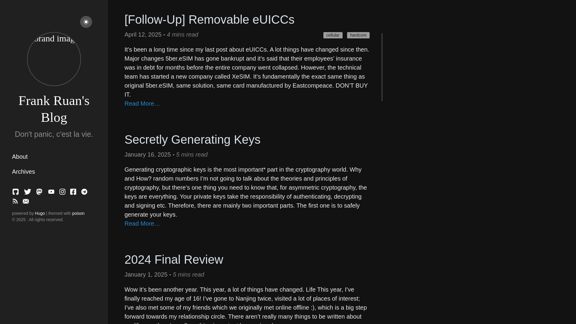 website screenshot of https://frankblog.pages.dev/