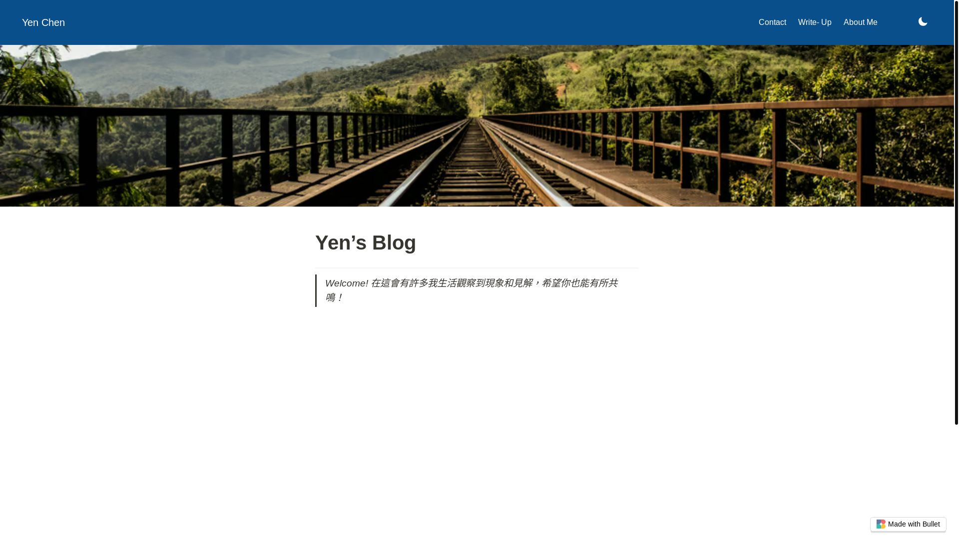 website screenshot of https://yen-chen-bullet.pages.dev/