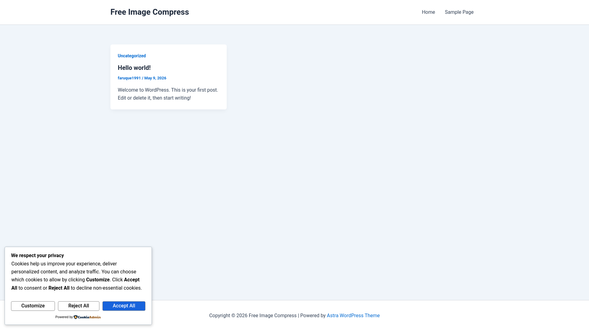 website screenshot of https://freeimgcompress.net/