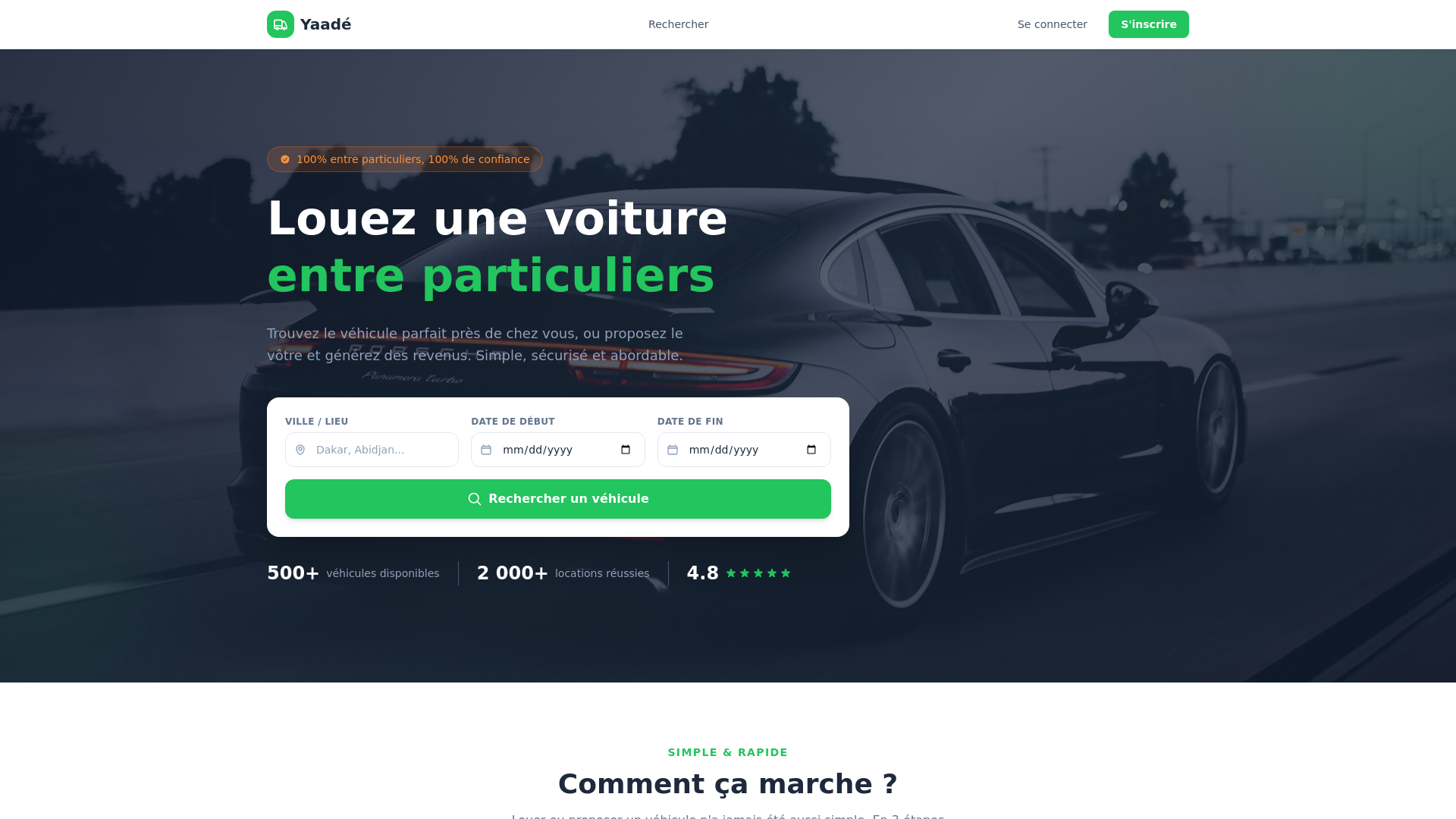 website screenshot of https://driveservice.sn/