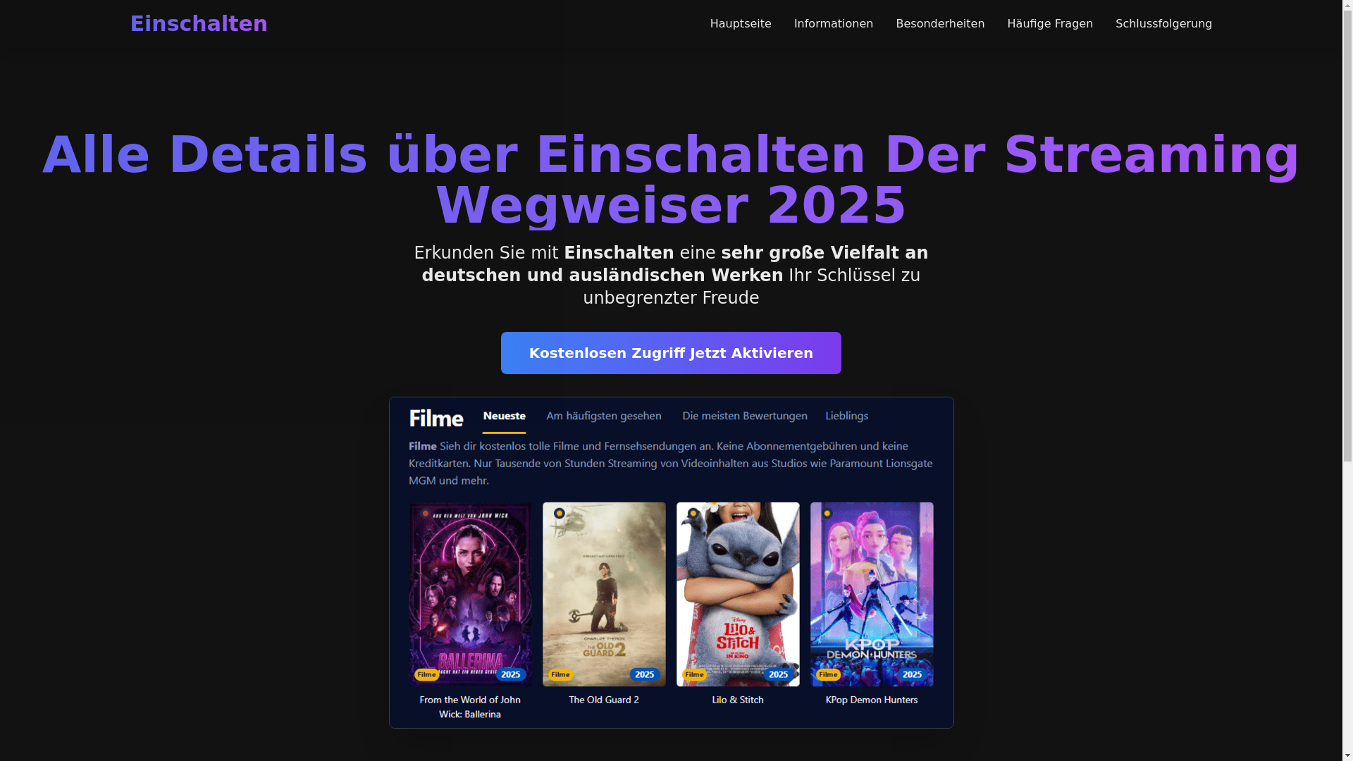 website screenshot of https://einschalten-rnm1.pages.dev/