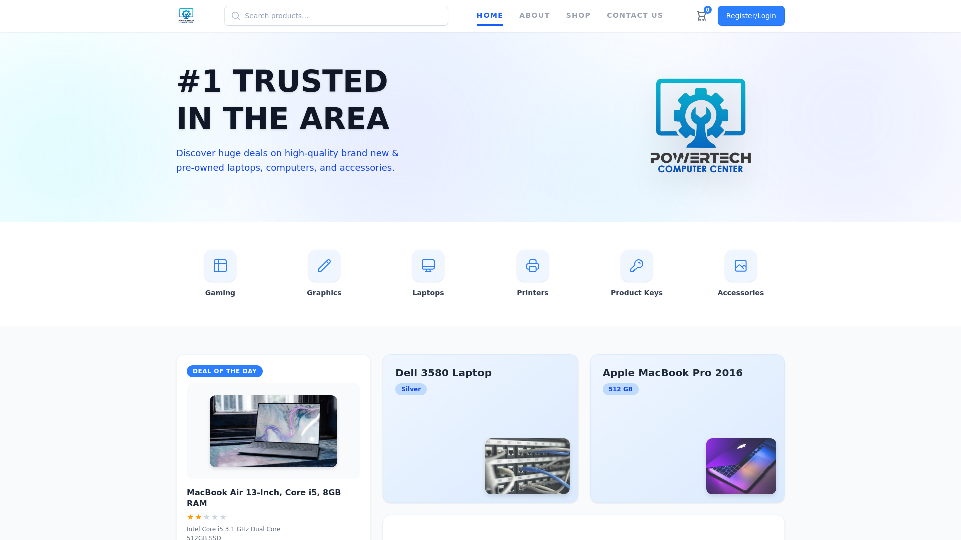 website screenshot of https://powertechkey.com