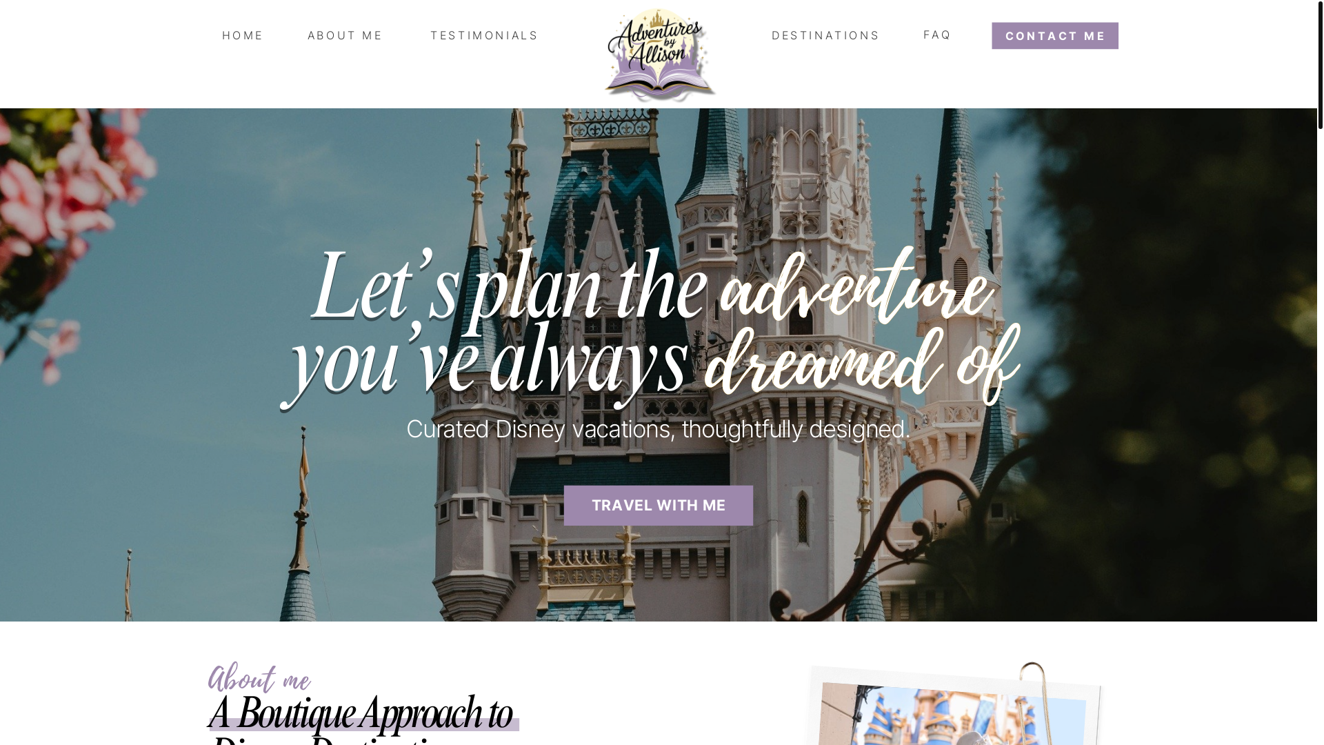 website screenshot of https://adventuresbyallisontravel.com/
