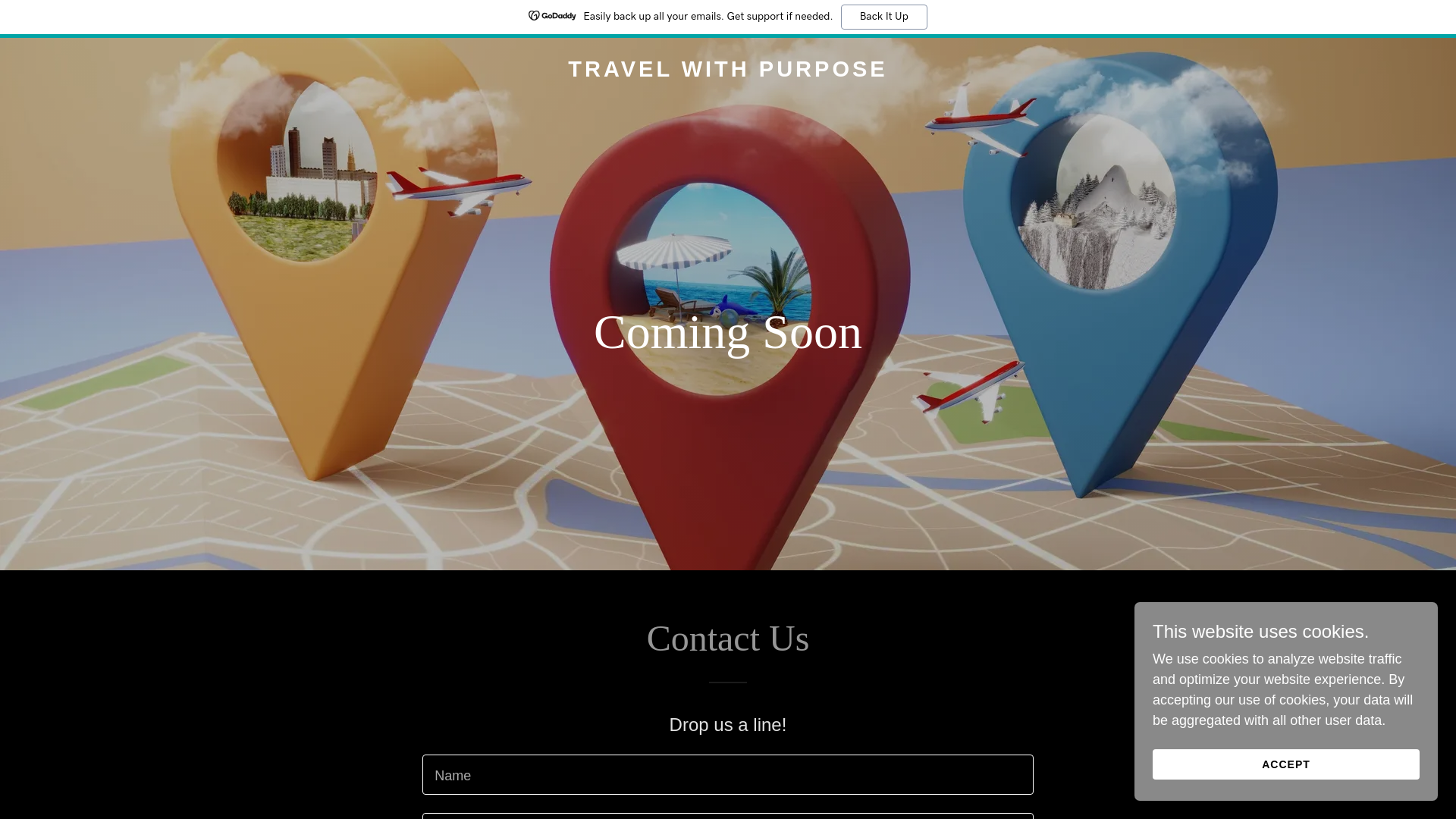 website screenshot of https://travelwithpurposeco.com/