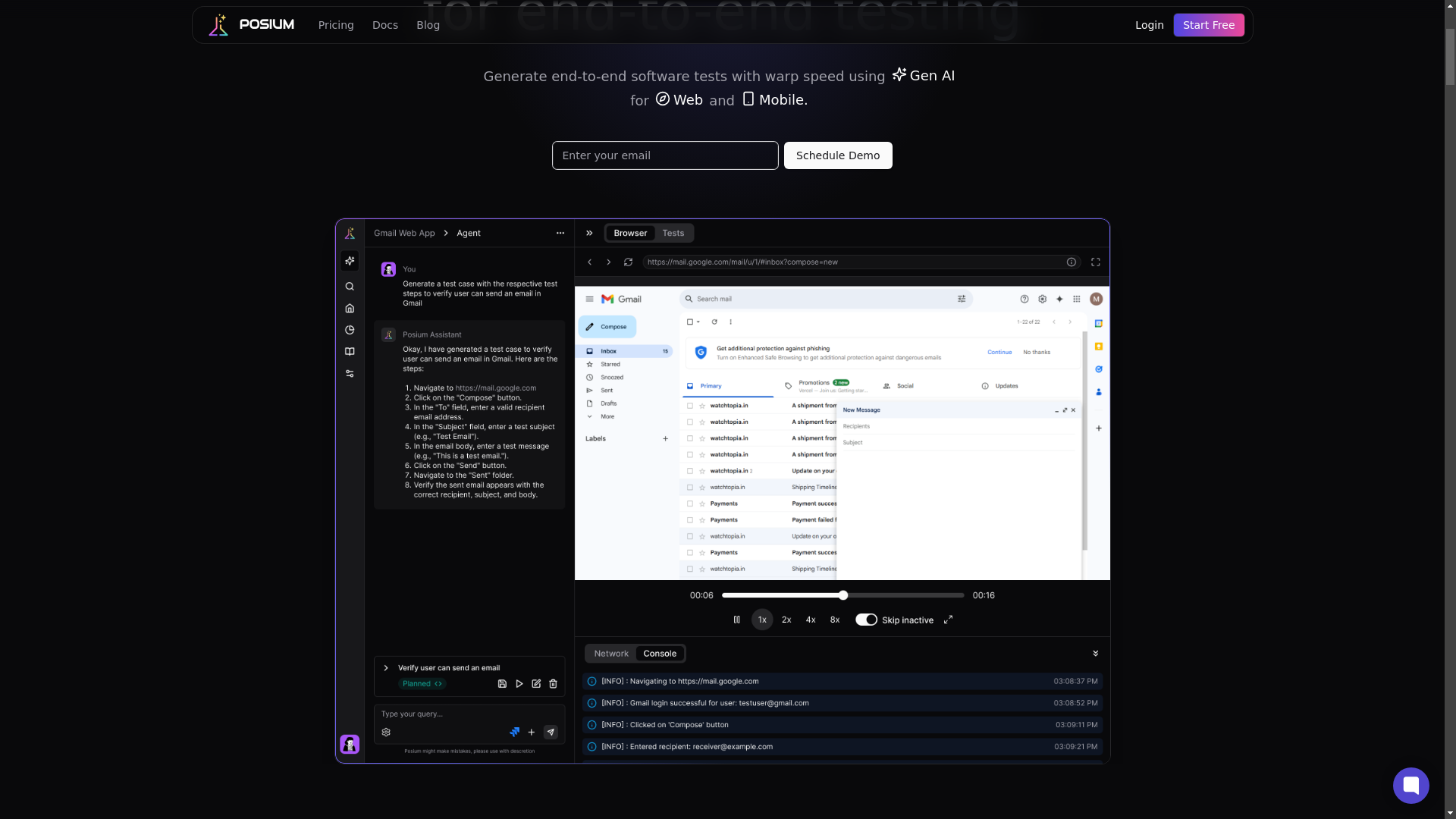 website screenshot of https://posium-landing.pages.dev/