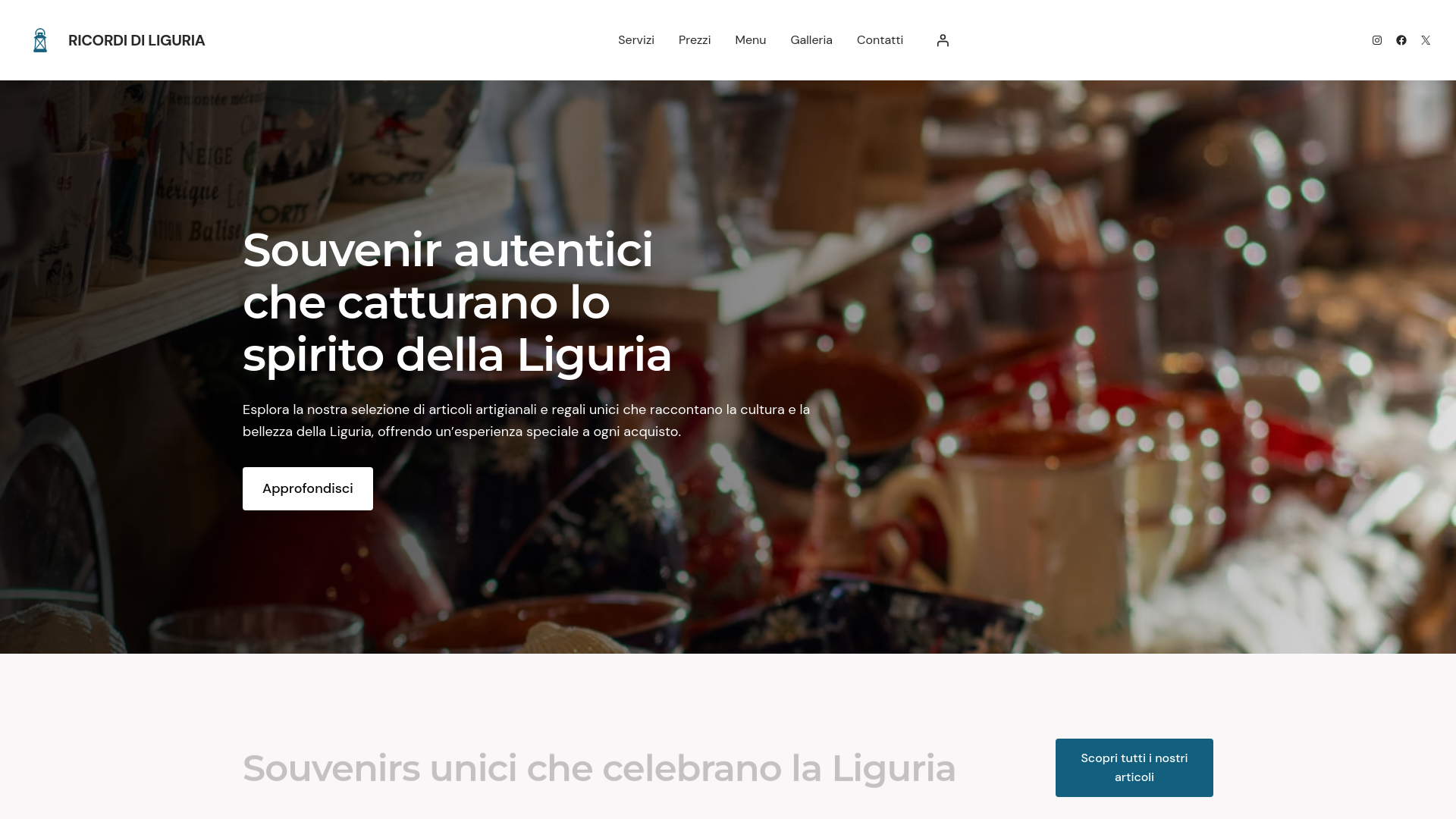website screenshot of https://liguriabella.it/