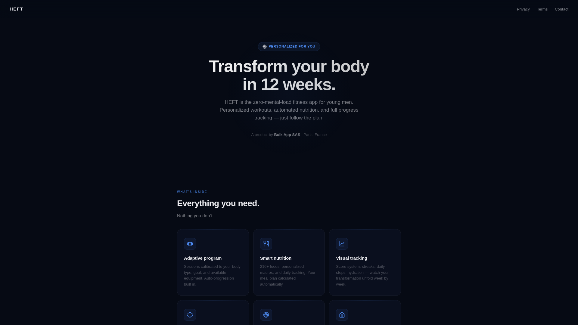 website screenshot of https://tryheft.app/