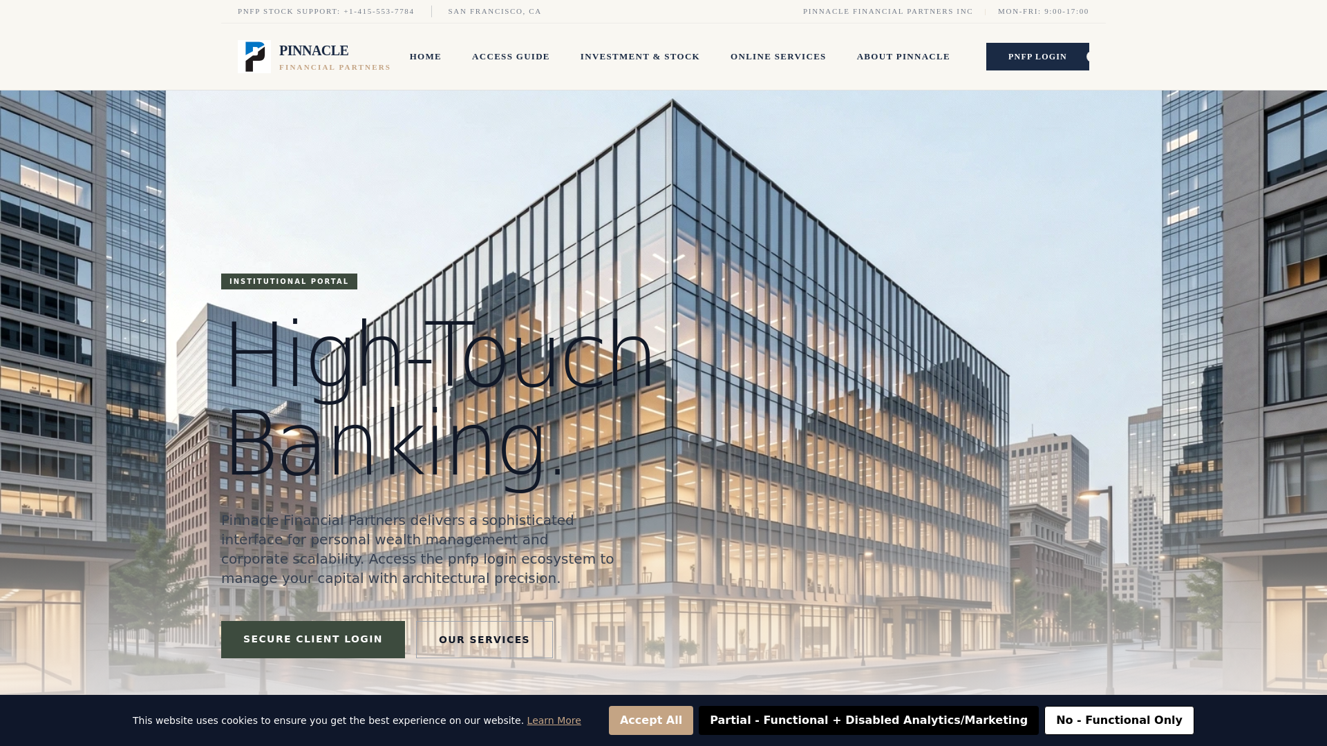 website screenshot of https://pnfplogin.co.com