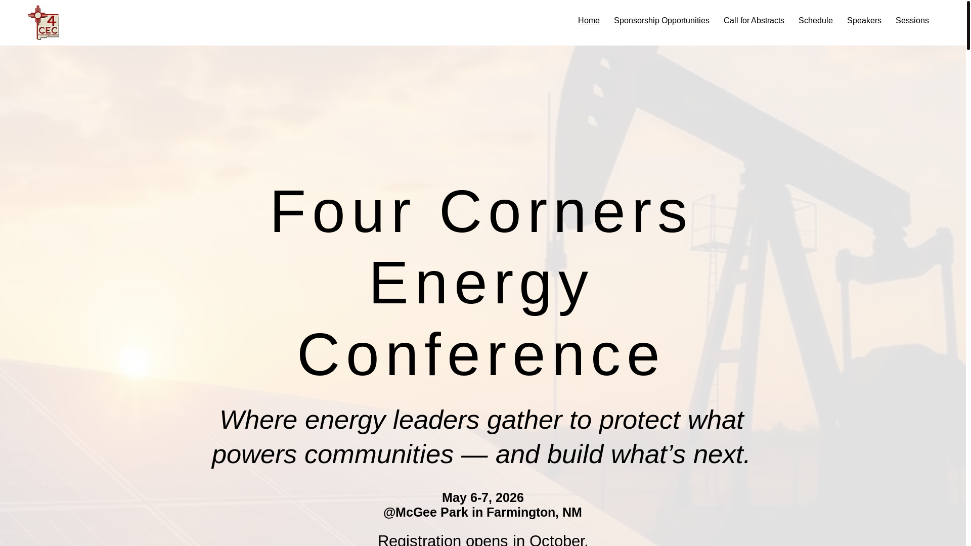 website screenshot of https://4cornersenergyconference.com/