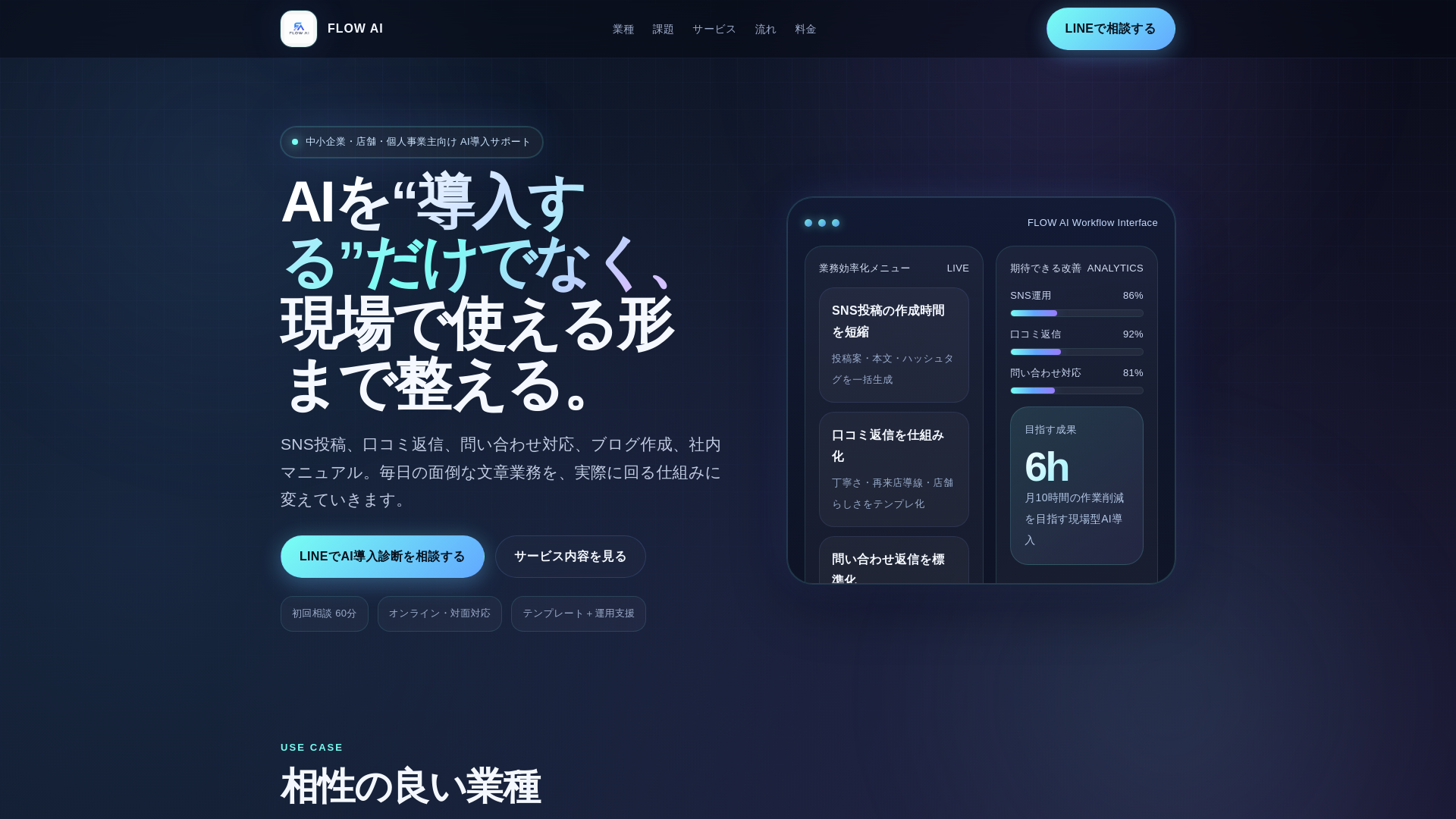 website screenshot of https://ai-support-lp.pages.dev/
