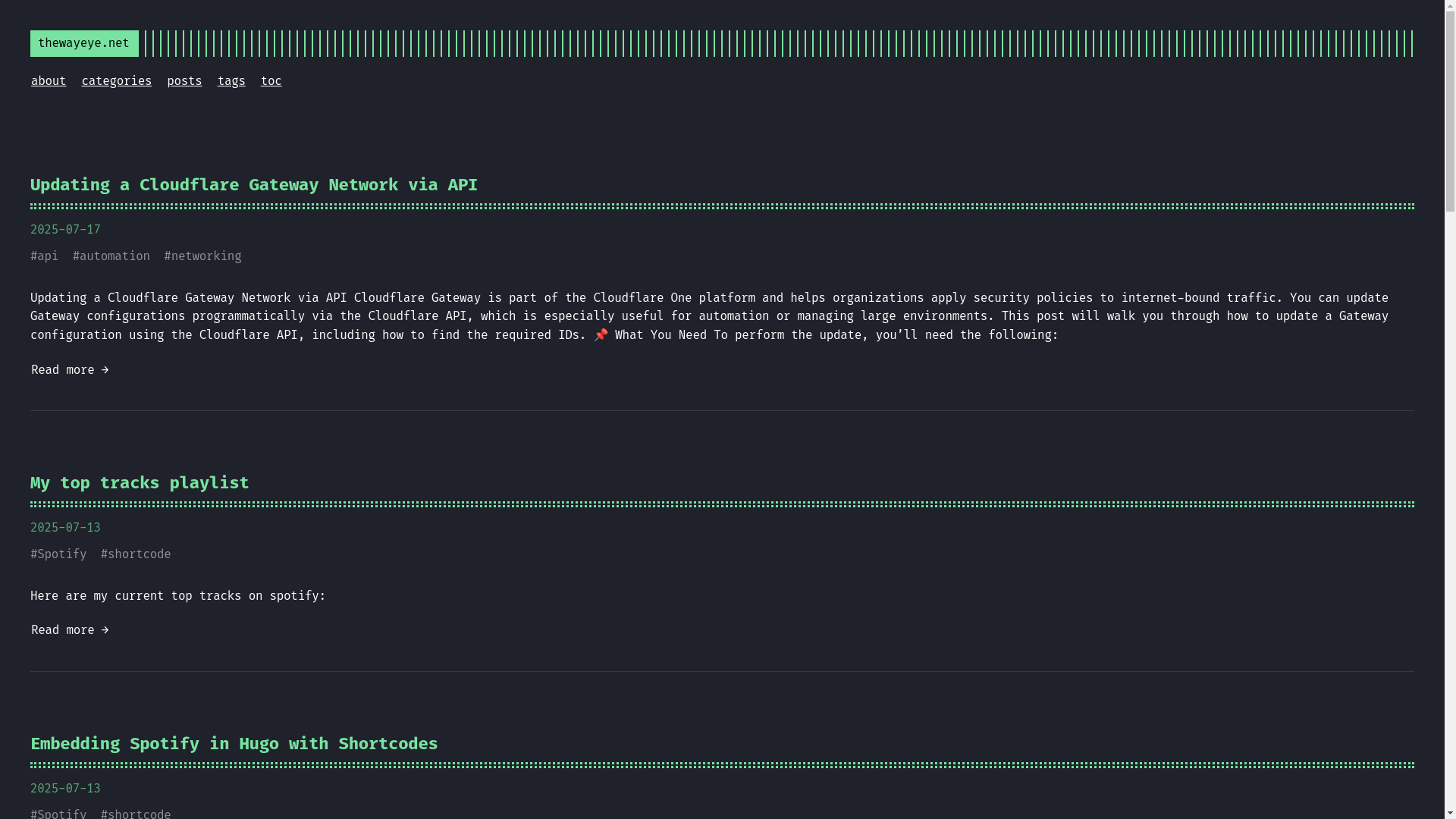 website screenshot of https://thewayeye.net/