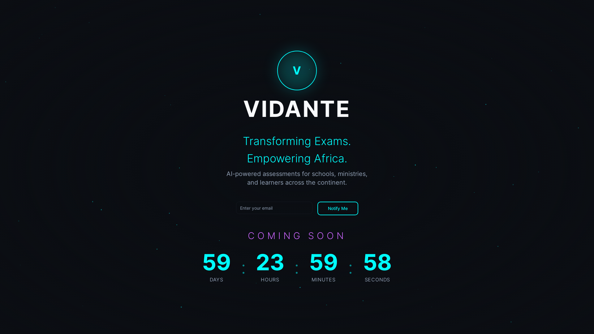 website screenshot of https://vidante.io/