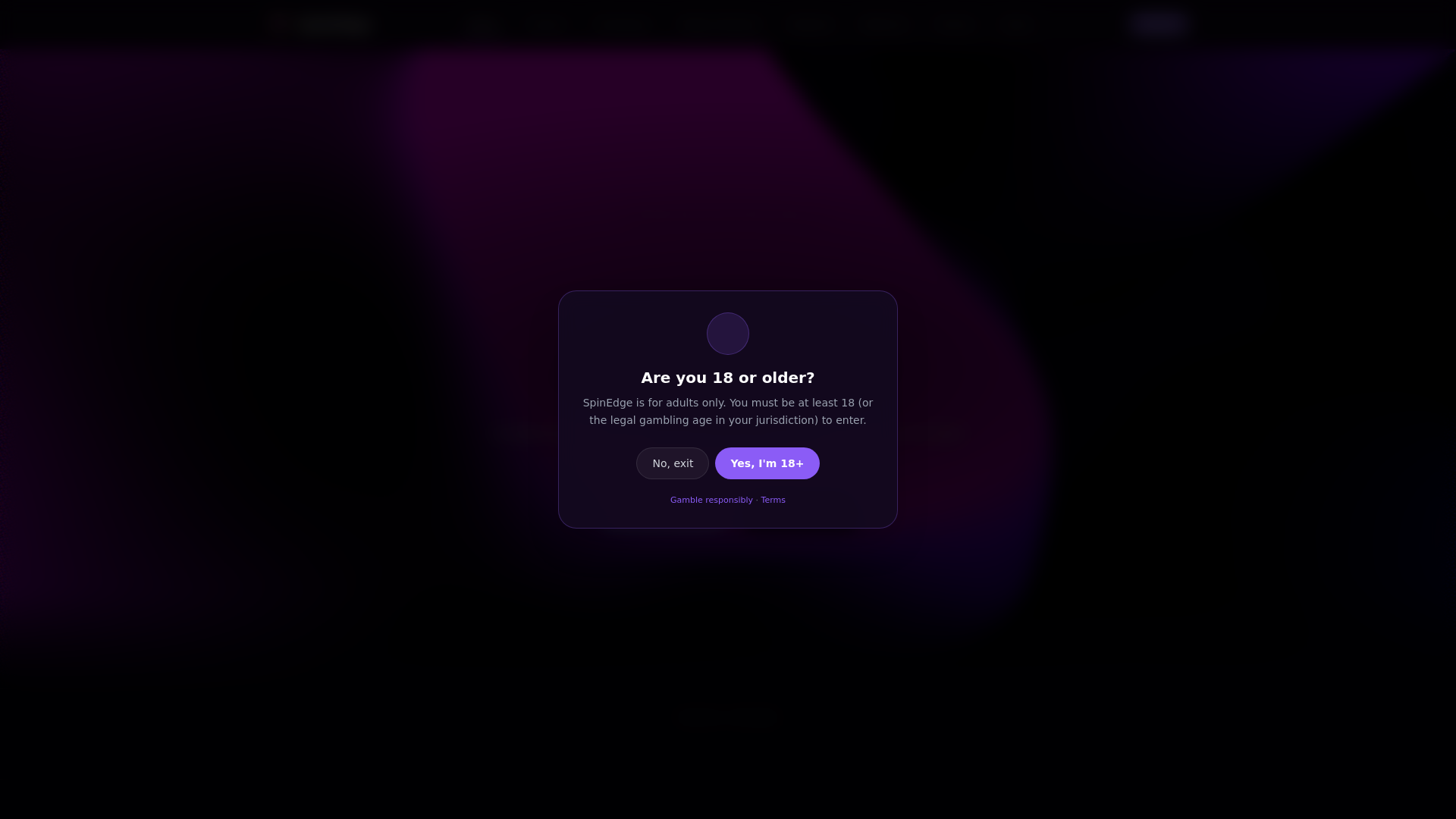 website screenshot of https://spinedge.win/