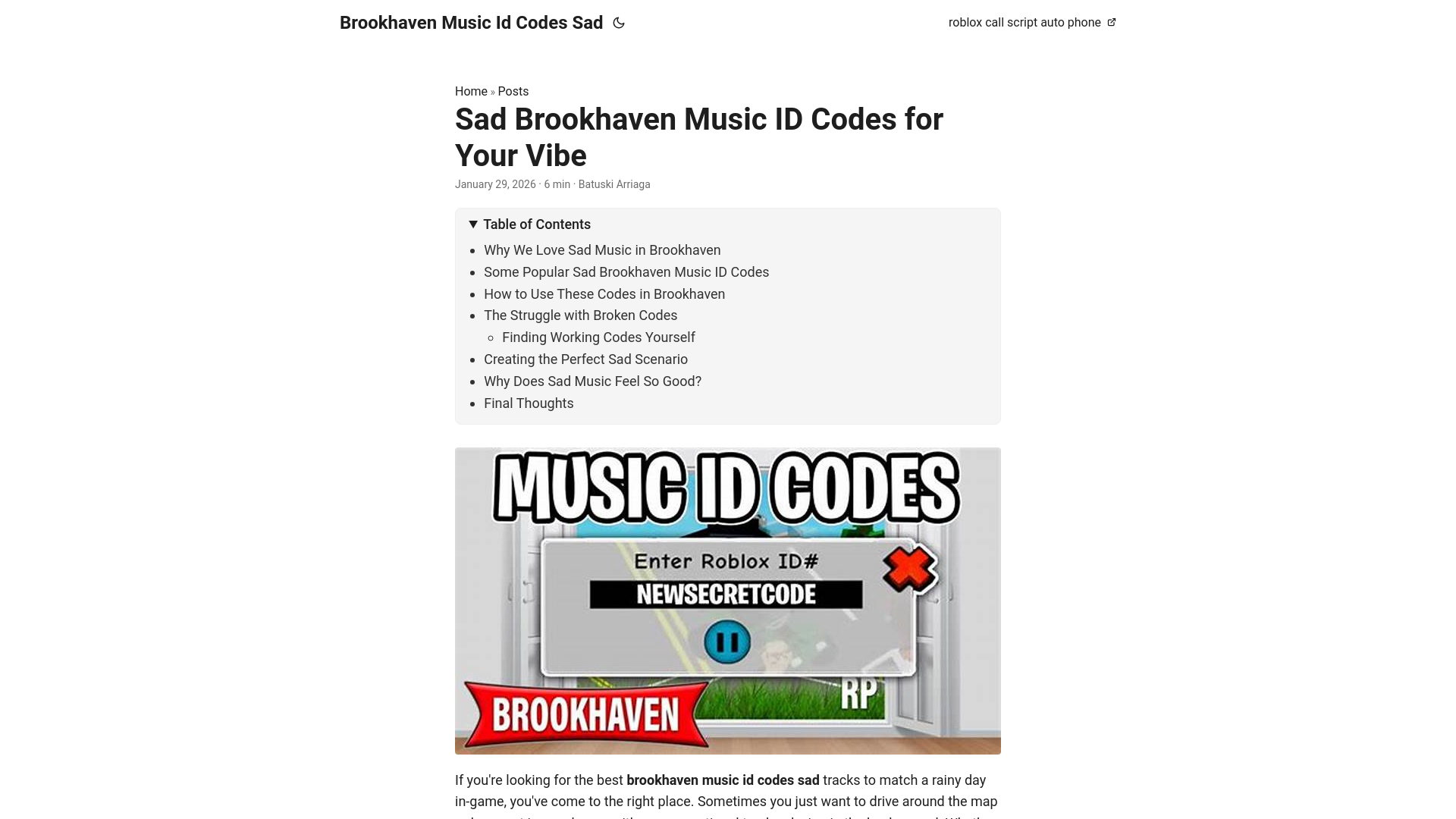 website screenshot of https://brookhaven-music-id-codes-sad.pages.dev/