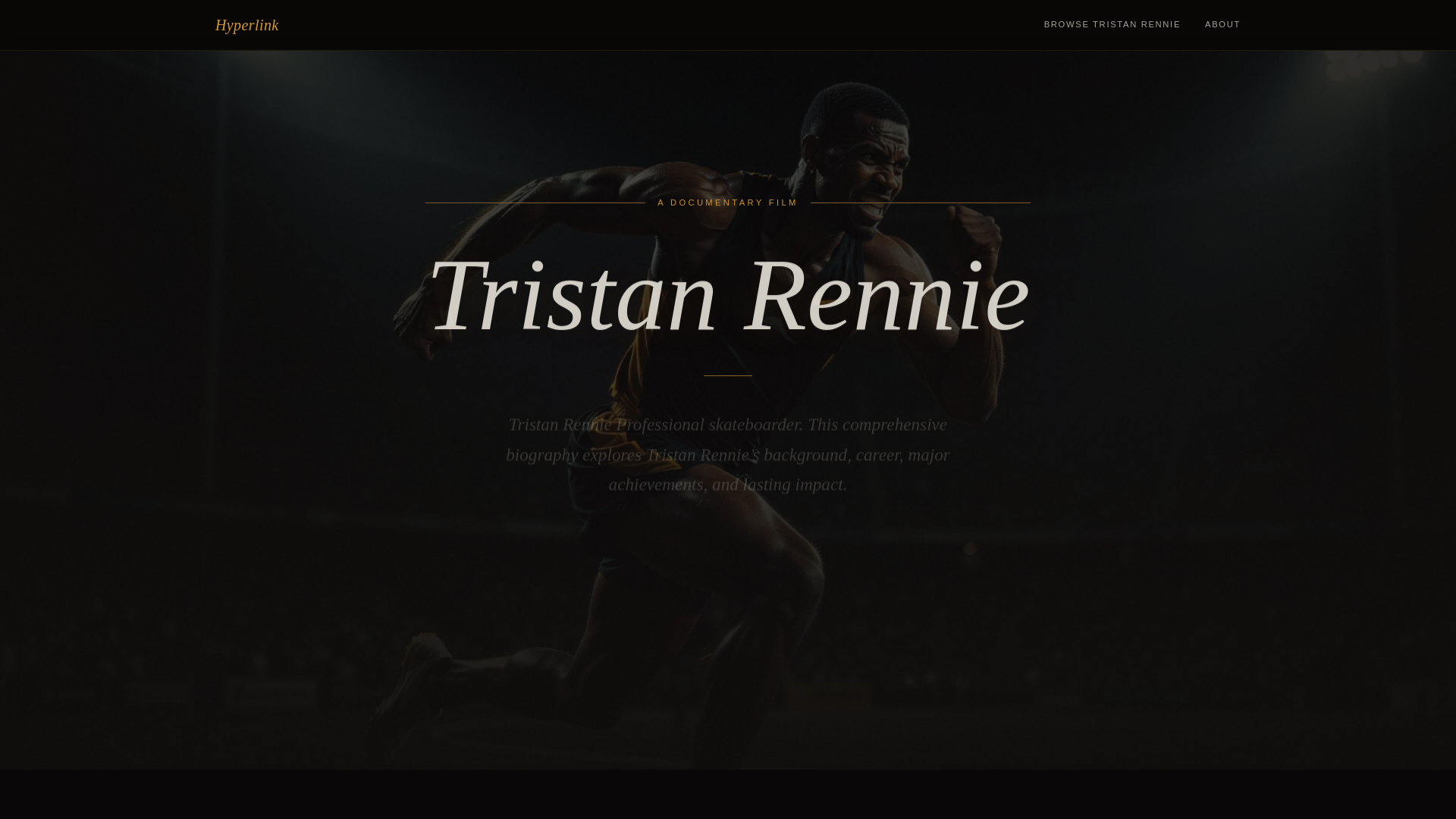 website screenshot of https://tristanrennie.bio