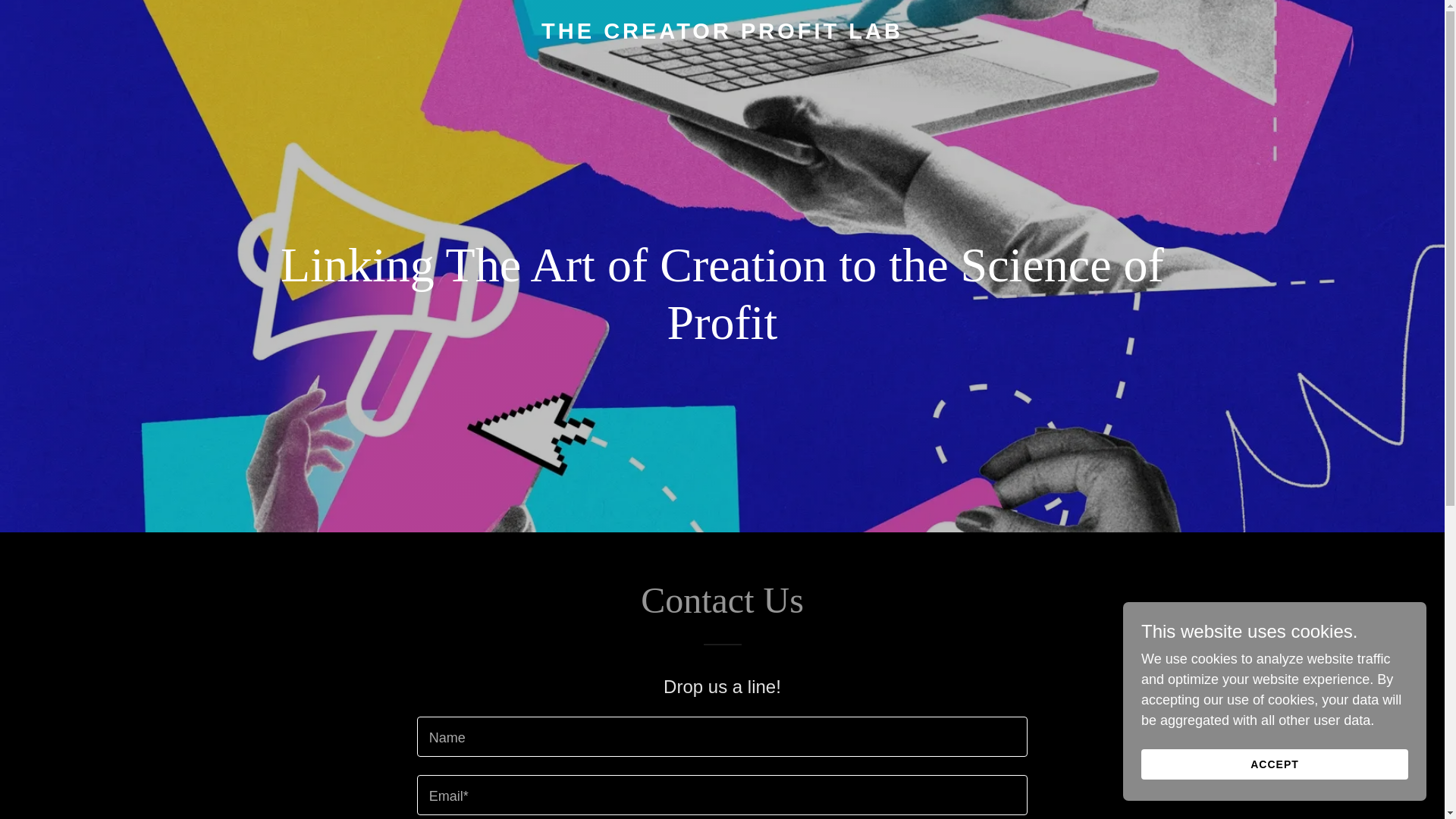 website screenshot of https://thecreatorprofitlab.com/