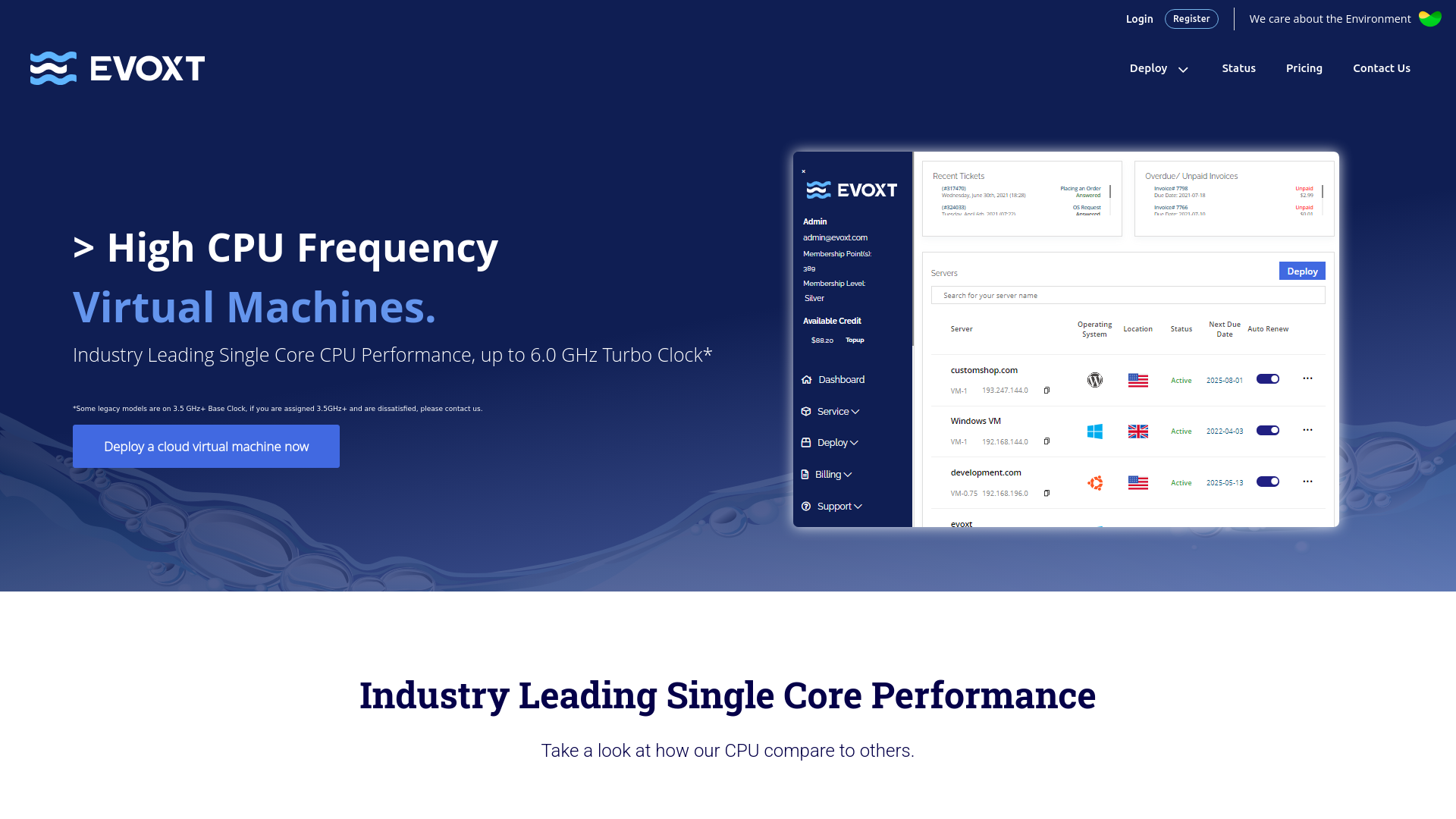 website screenshot of https://evoxt.com