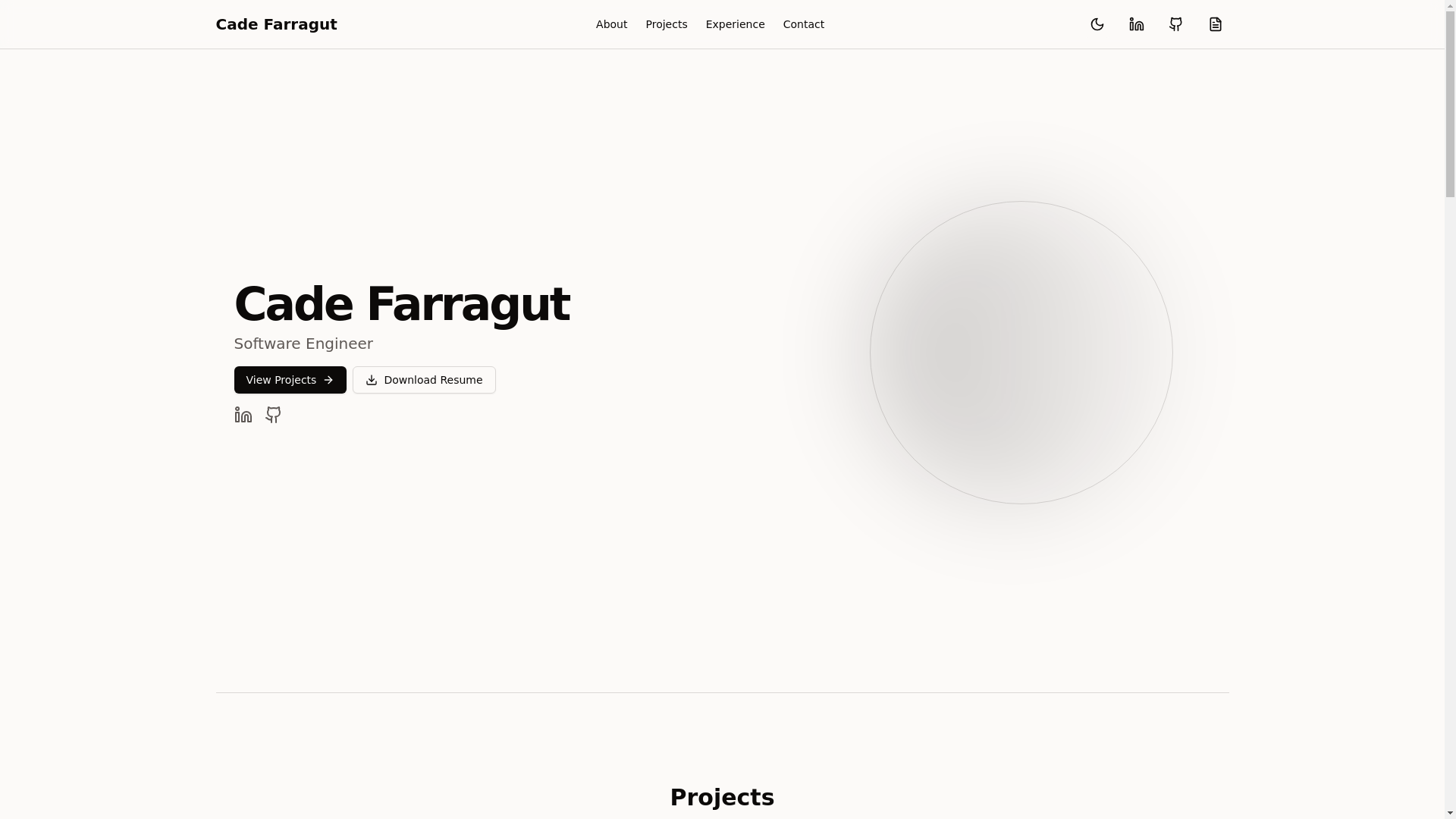 website screenshot of https://cadefarragut.com/