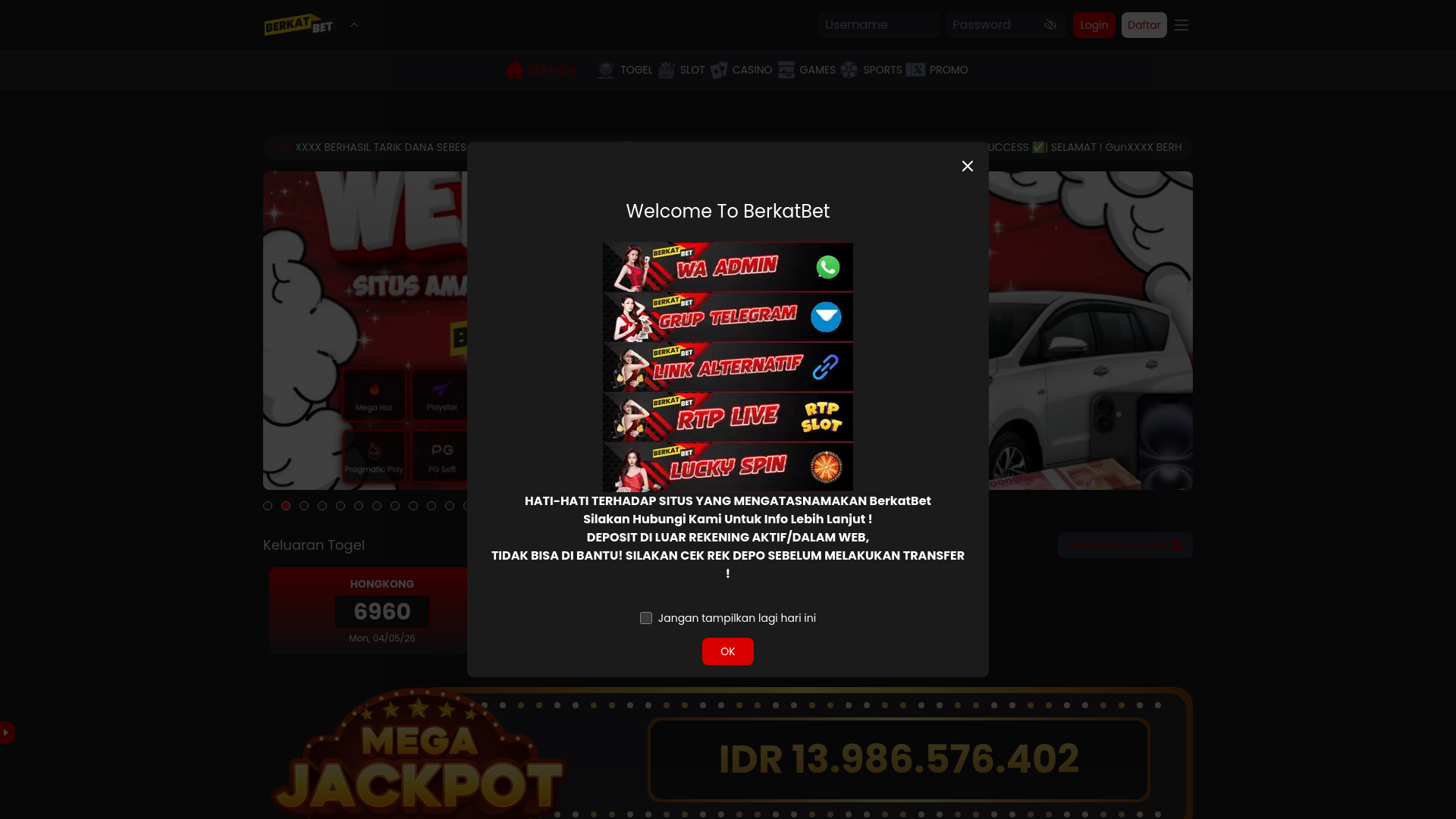 website screenshot of https://berkatbet-online-15k.com/