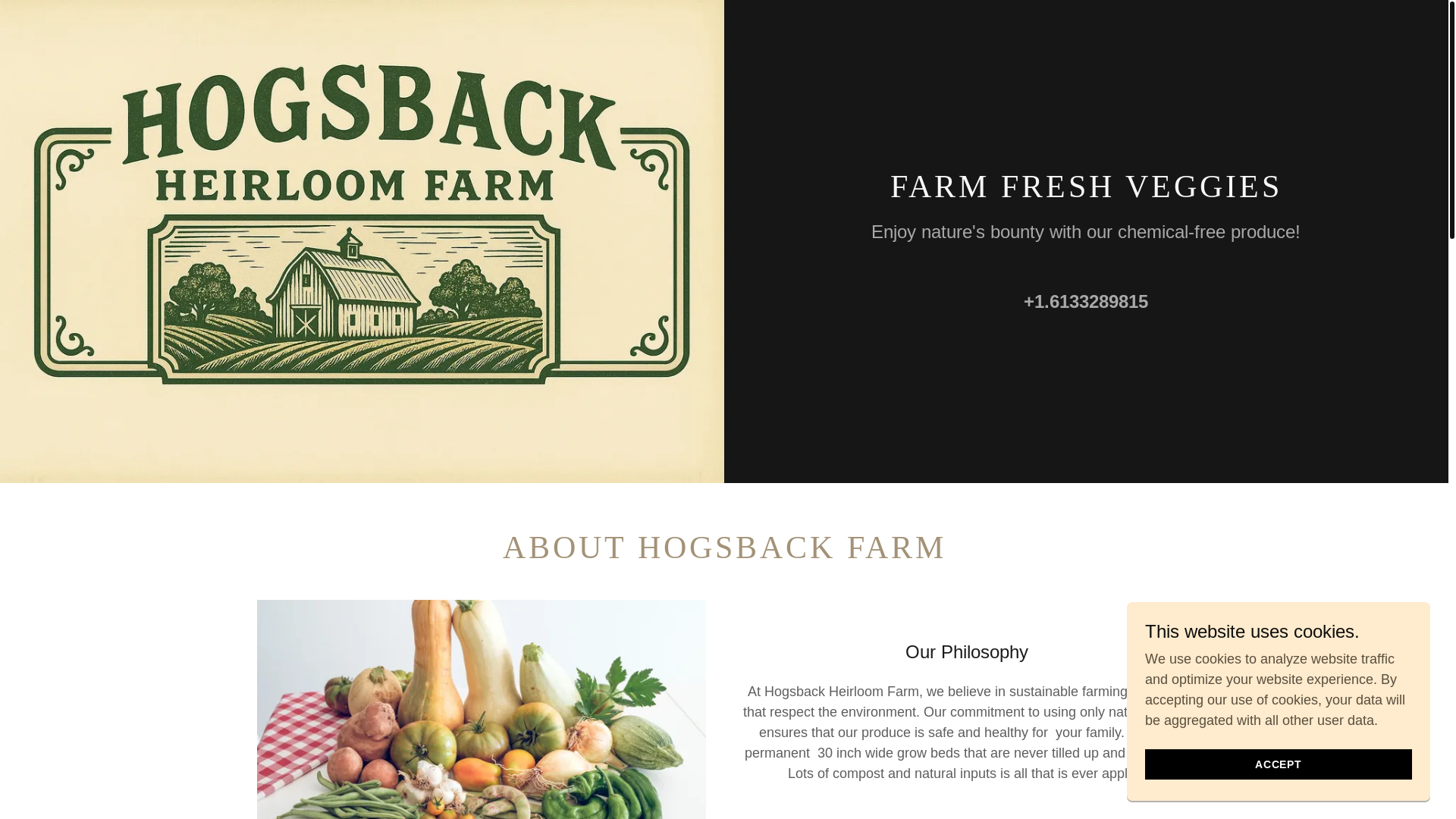 website screenshot of https://hogsbackfarm.ca/