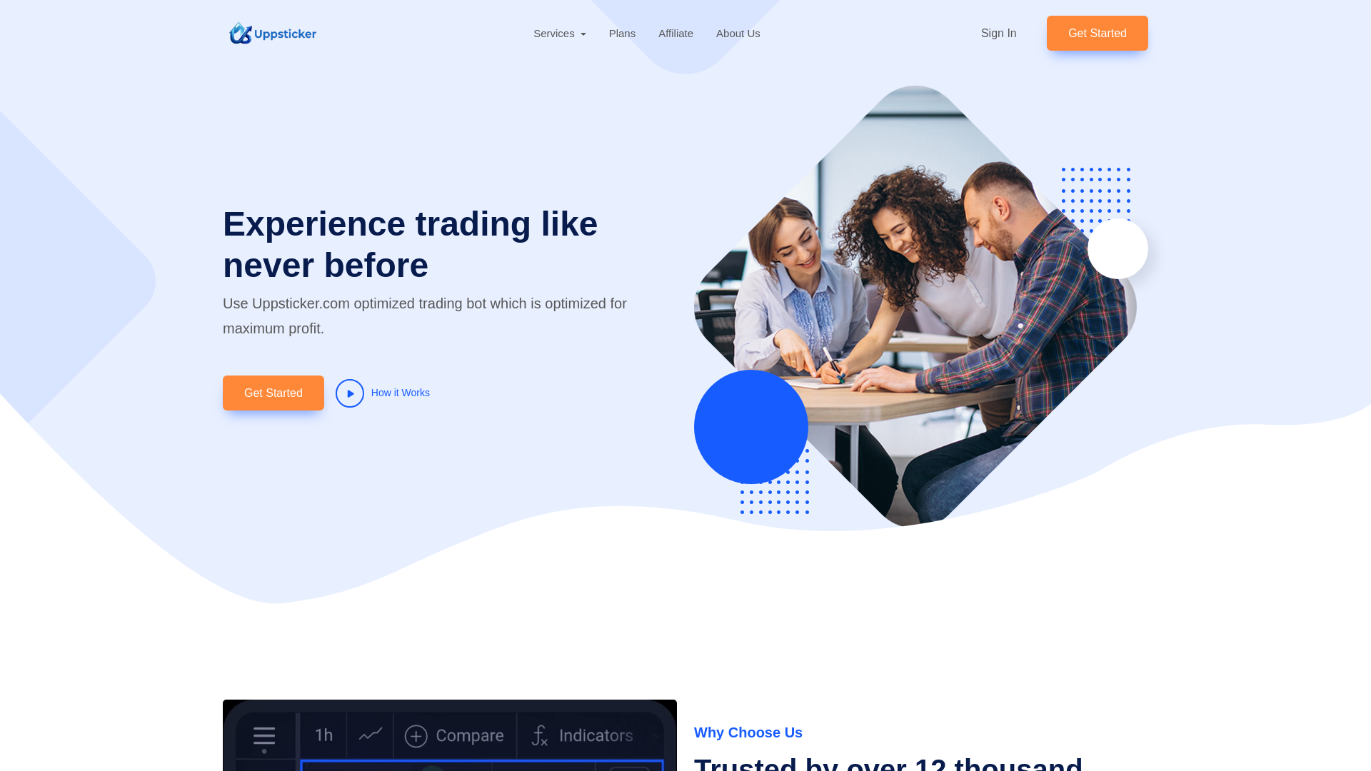 website screenshot of https://uppsticker.com/