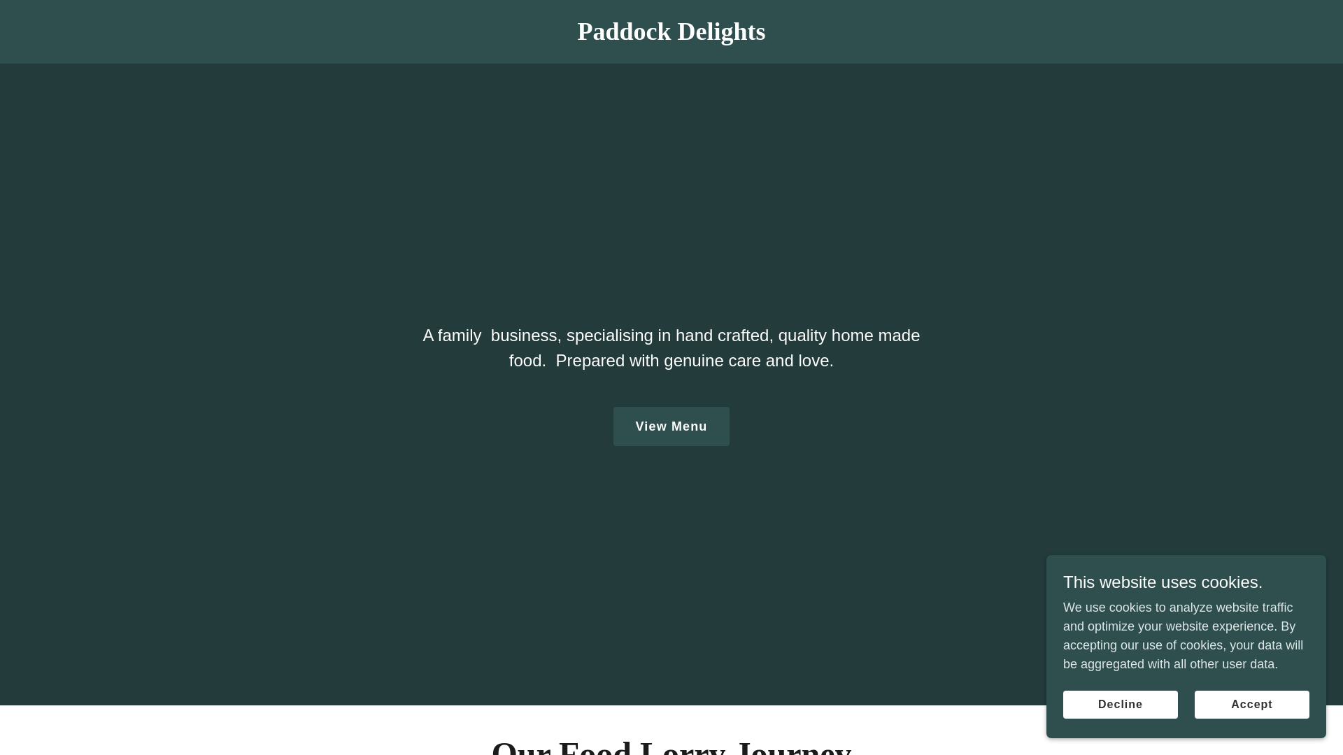 website screenshot of https://paddockdelights.com/