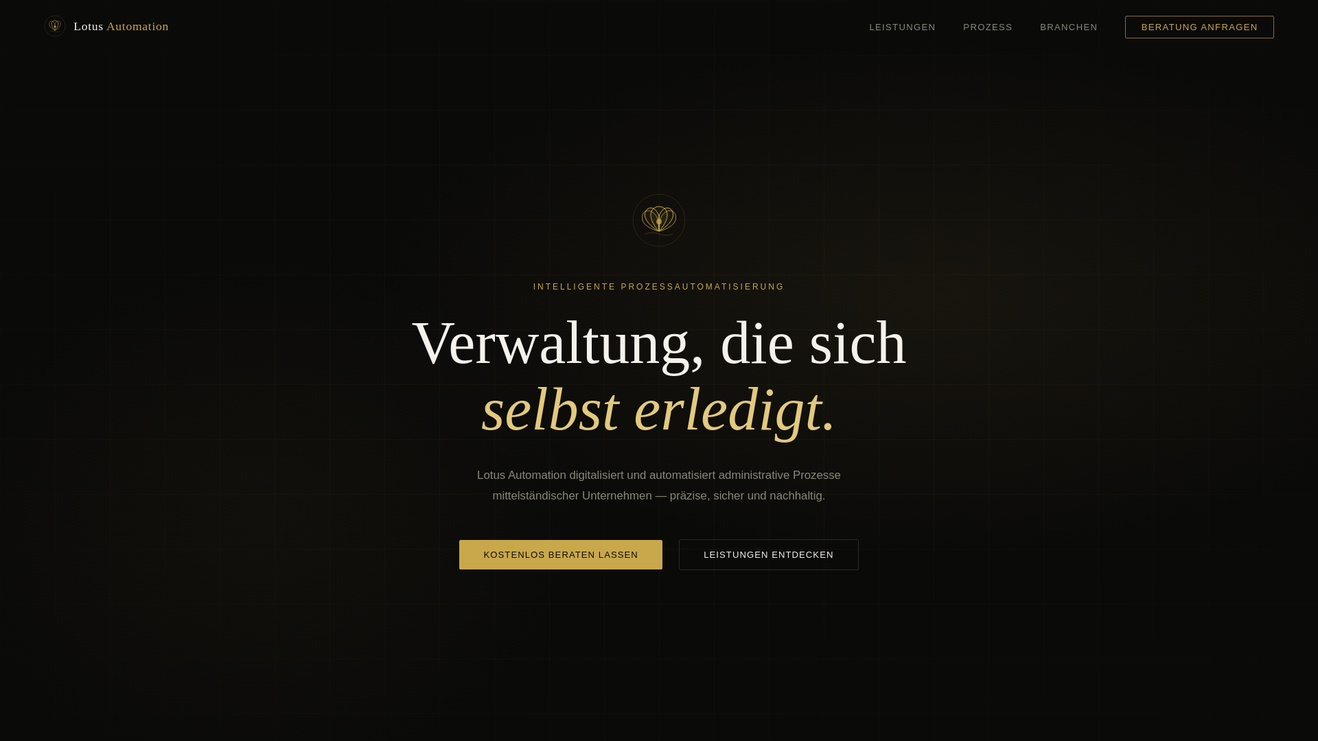 website screenshot of https://lotus-automation.de/