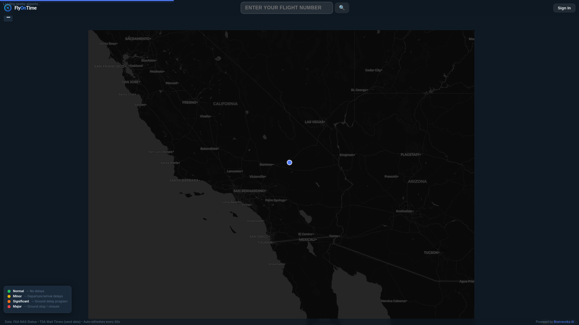 website screenshot of https://flyontime.ai/
