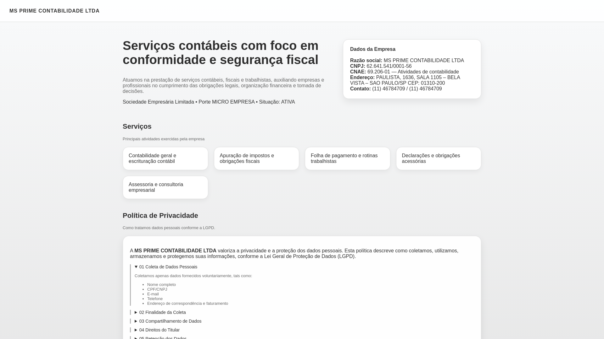 website screenshot of https://contaclick.lat/