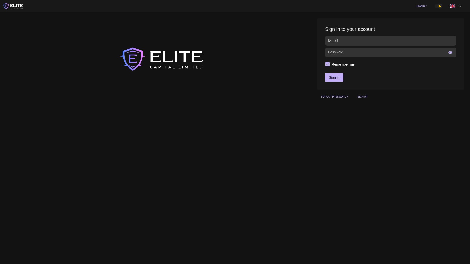 website screenshot of https://my.elite-ltd.pro/