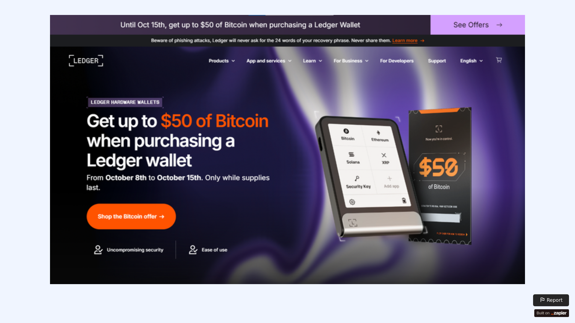 website screenshot of https://started-livedesktop.zapier.app/en-us