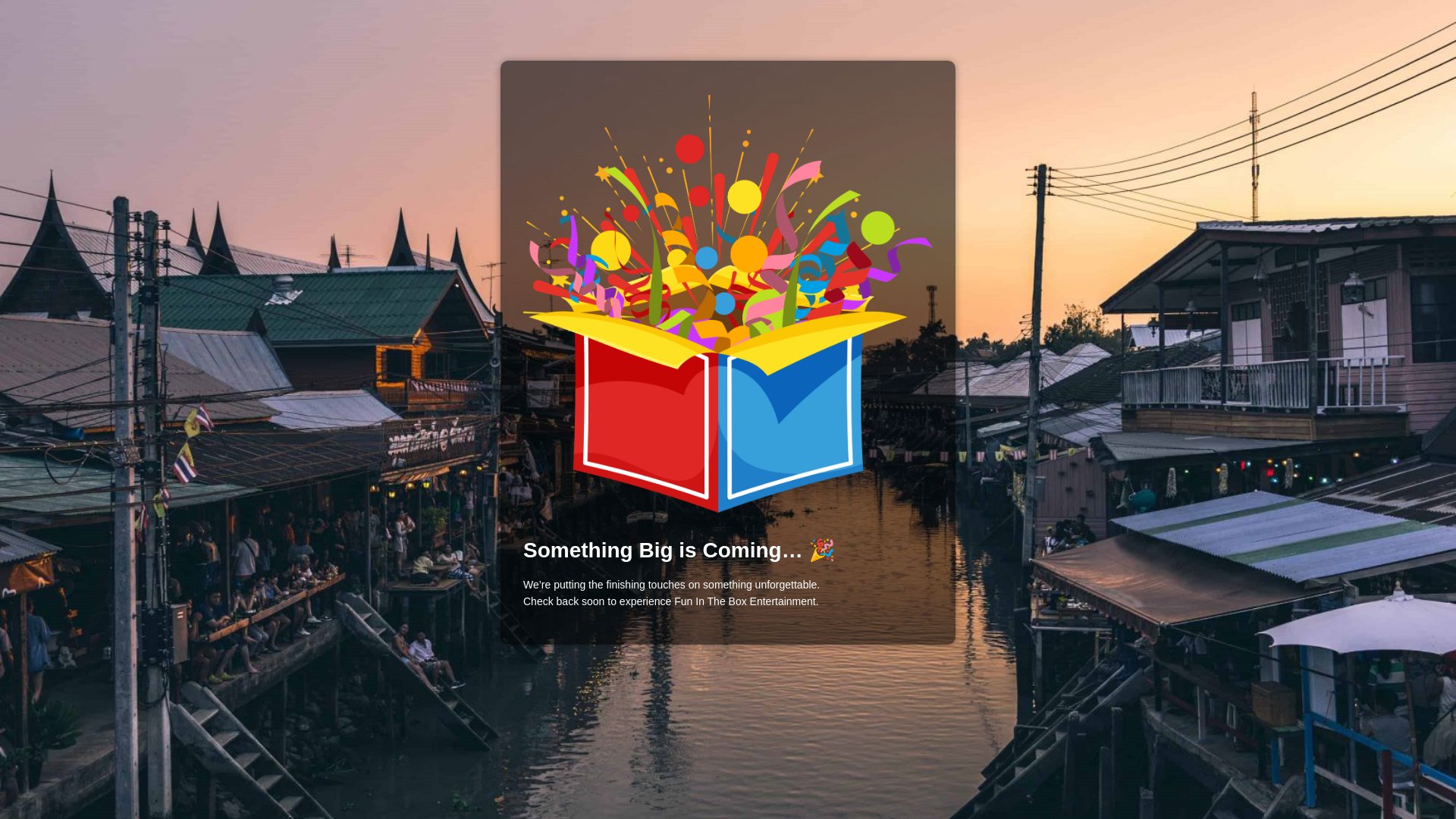 website screenshot of https://funintheboxent.com