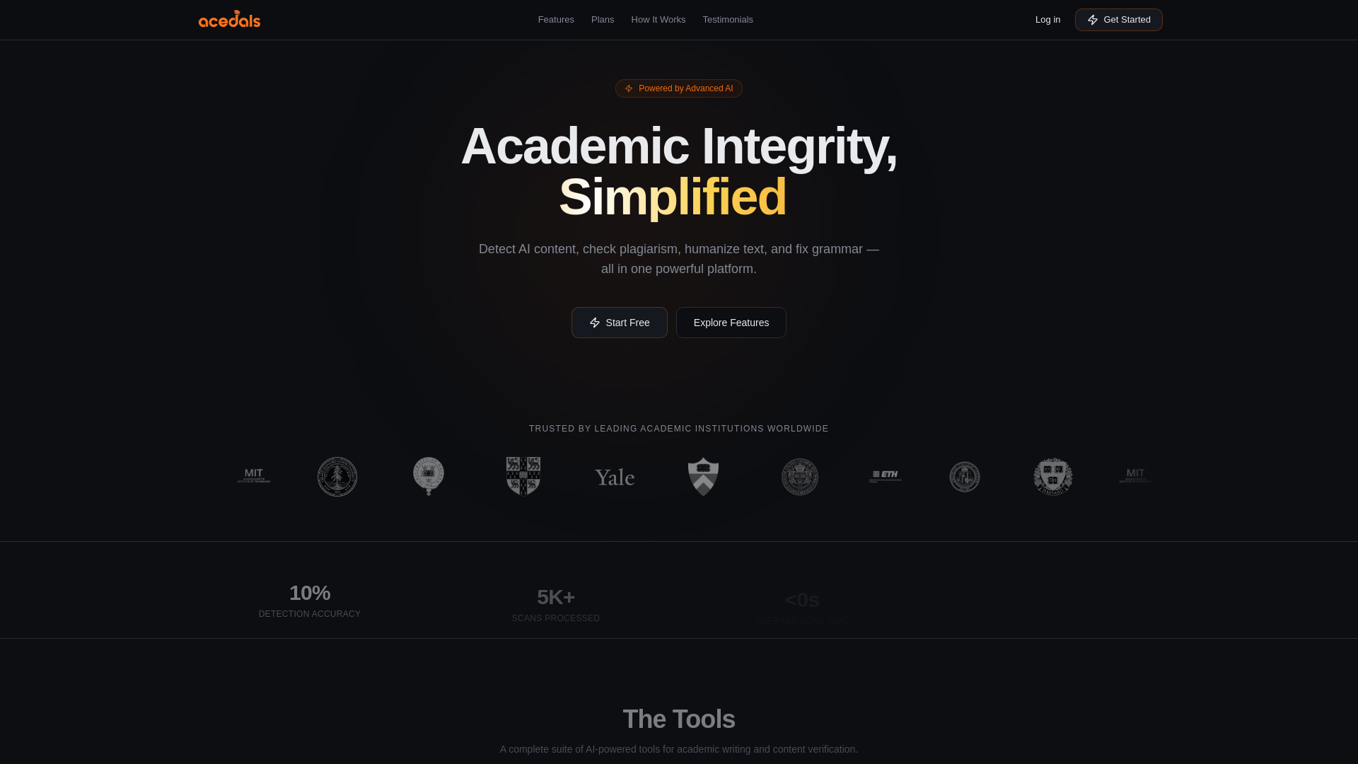 website screenshot of https://acedals.com/